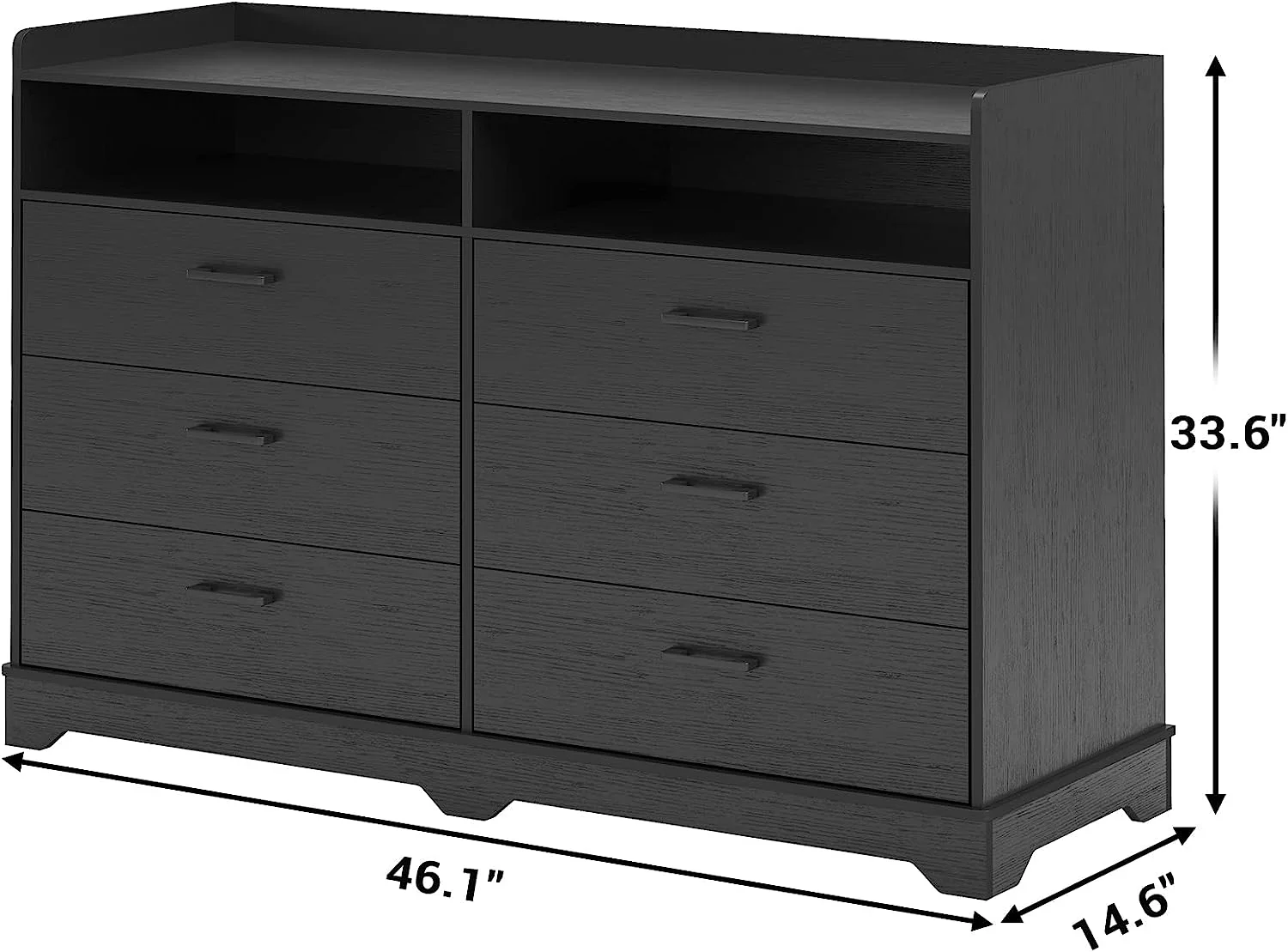 Popular 6 Drawers Dresser Modern Storage Tower Dressers & Chests of Drawers and Open Cubby Large Clothing Organizer for Bedroom