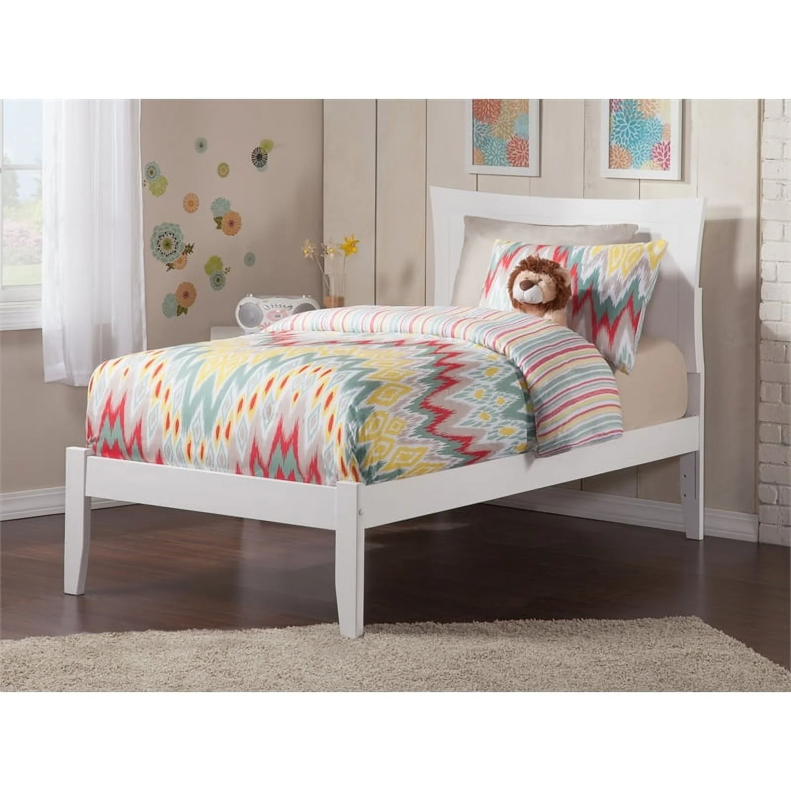 Leo & Lacey Twin XL Panel Platform Bed in White