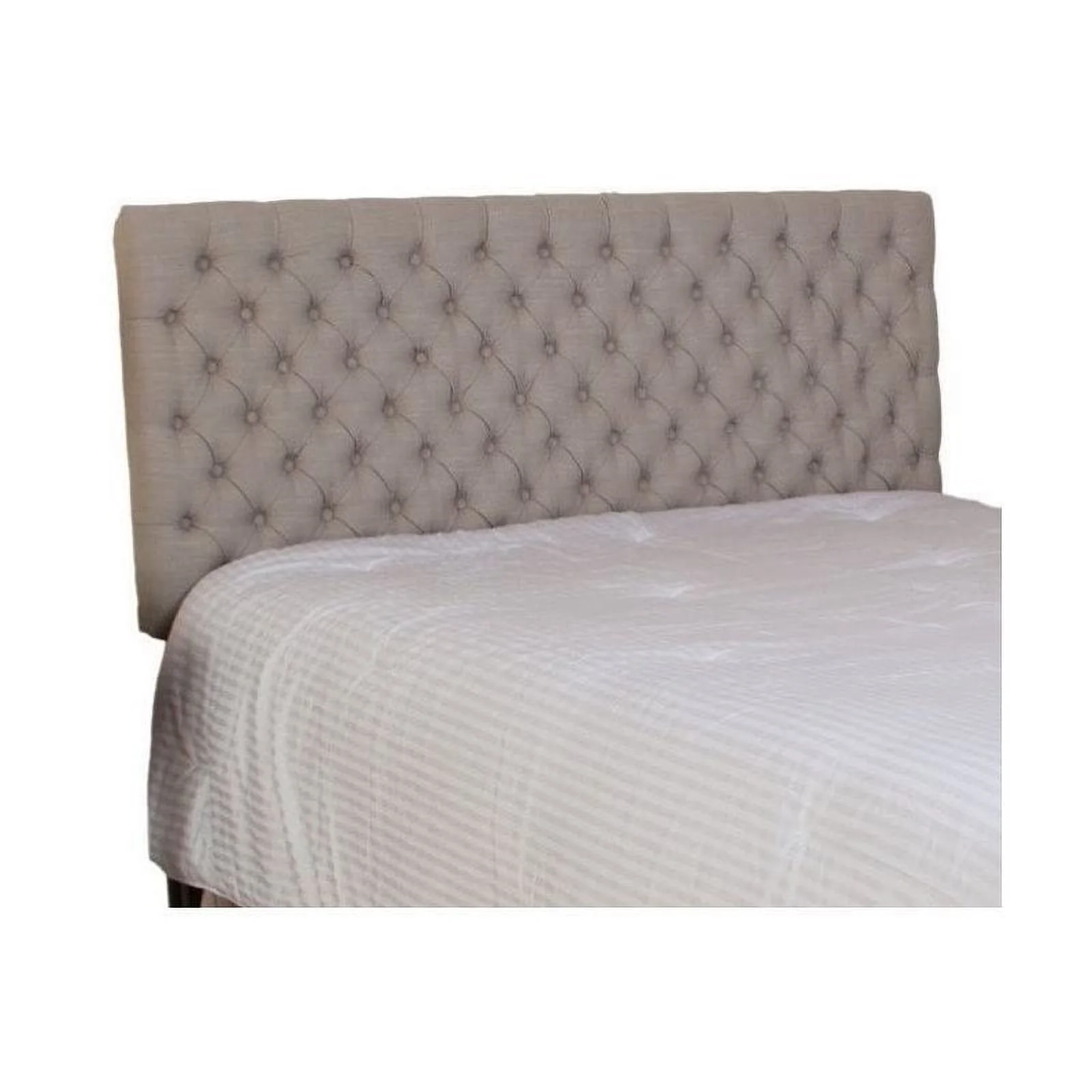 Bowery Hill Adjustable Full Queen Tufted Panel Headboard in Beige