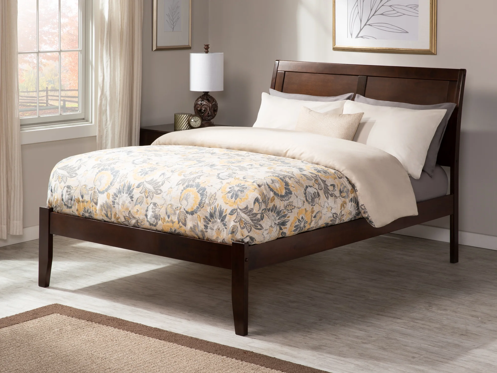 Portland Platform Bed with Open Foot Board, Multiple Colors, Multiple Sizes