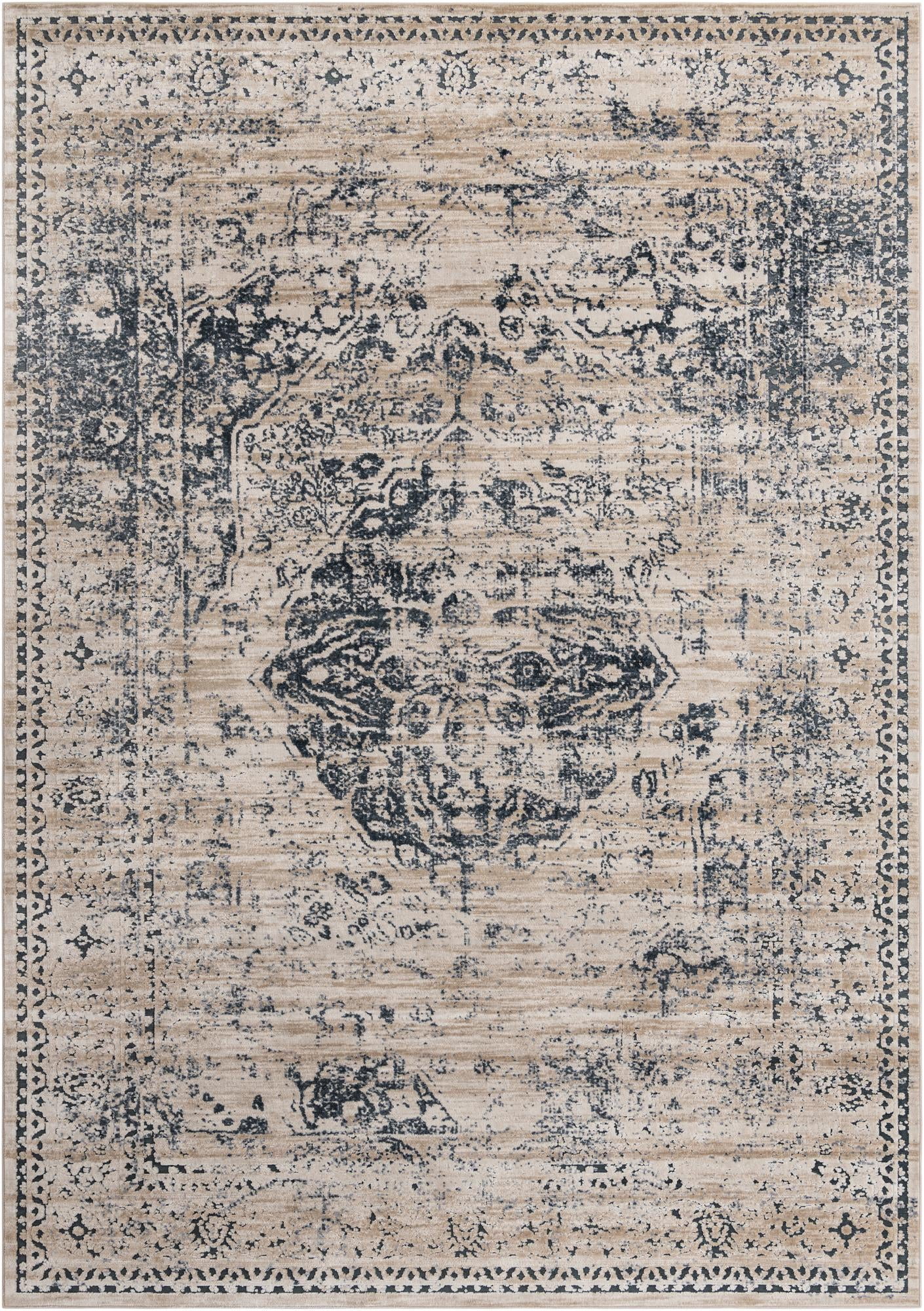 Unique Loom Hoover Chateau Rug Dark Blue/Beige 9' 10