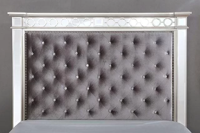 Transitional Champagne Solid Wood King Bed FOA CM7134 Marseille