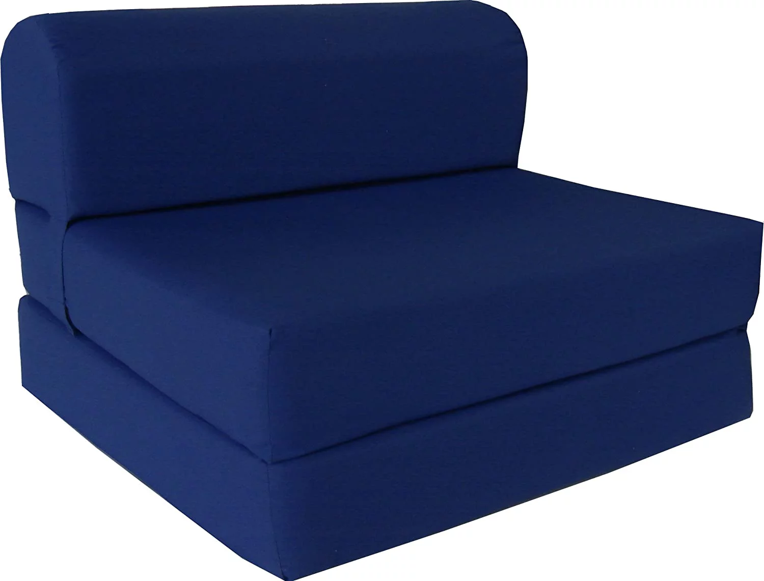 NLIBOOMLife D&D Futon Navy Sleeper Chair Folding Foam Bed 6 X 32 X 70 Studio Guest Foldable Chair Beds Foam Sofa Couch High Density Foam 1.8 Pounds.