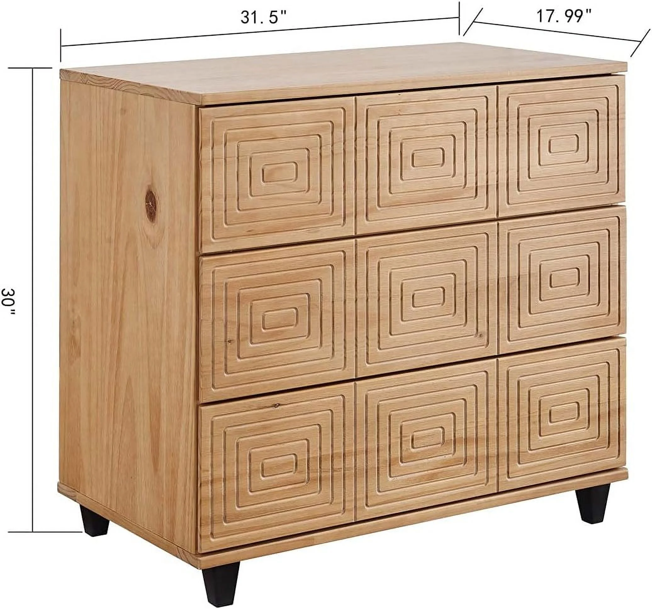 Solid Wood 3 Drawer Dresser/Nightstand For Bedroom-Mix Color Modern Chests Of Drawers, 3 Tier Storage Organizer For Hallway/Entryway,Stylish Dressers, Side Table For Bedroom,Living Room