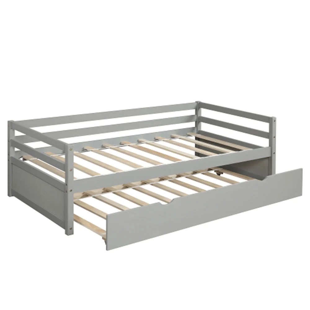Daybed with Trundle Frame Set, Twin Size, Gray