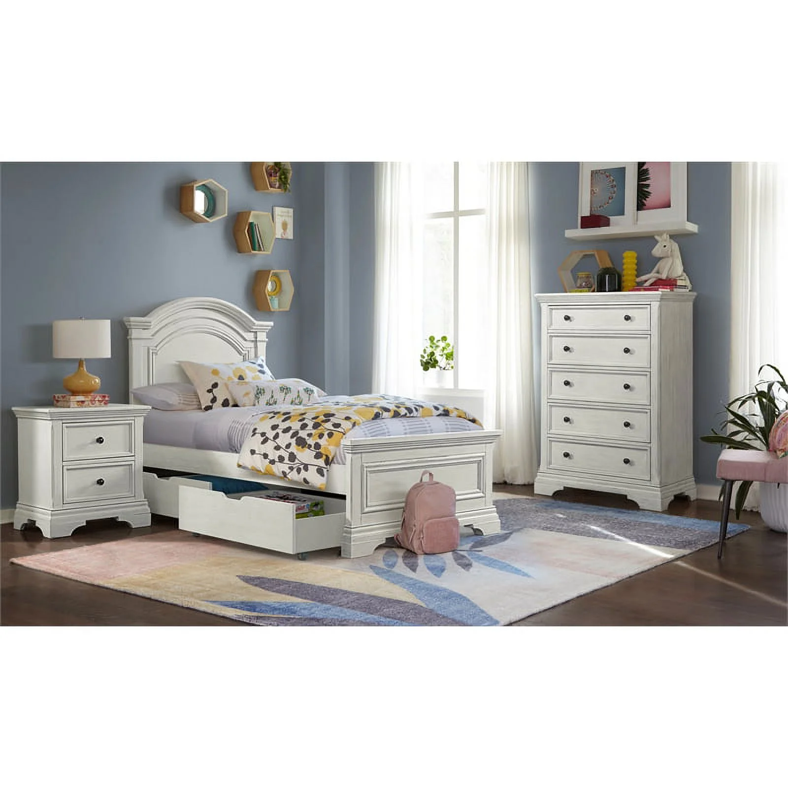 Westwood Design Olivia Wood Storage Drawers in Brushed White (Set of 2)