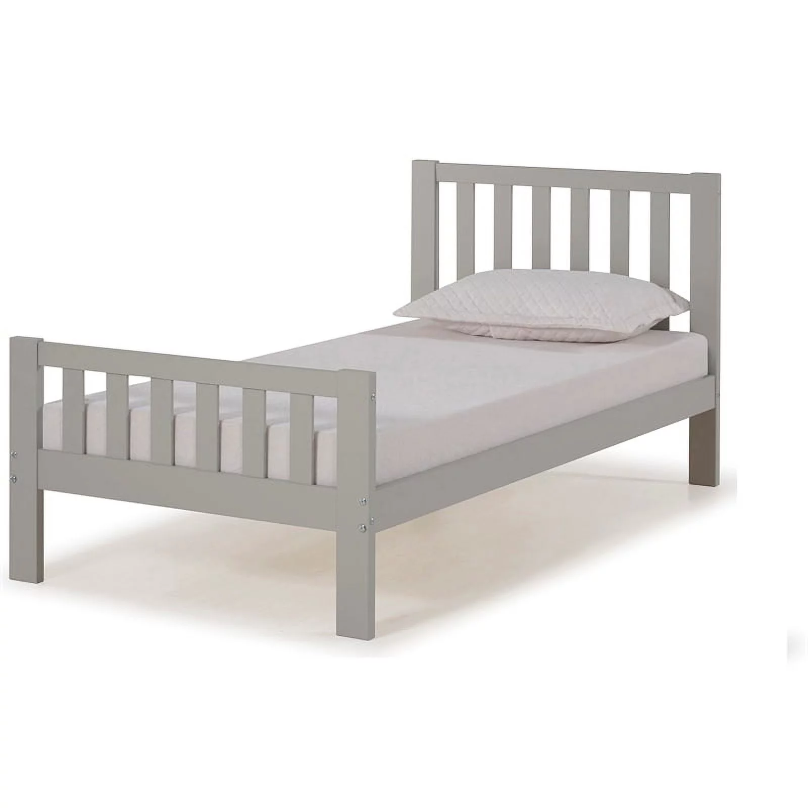 Rosebery Kids Modern Wood Twin Size Bed in Dove Gray