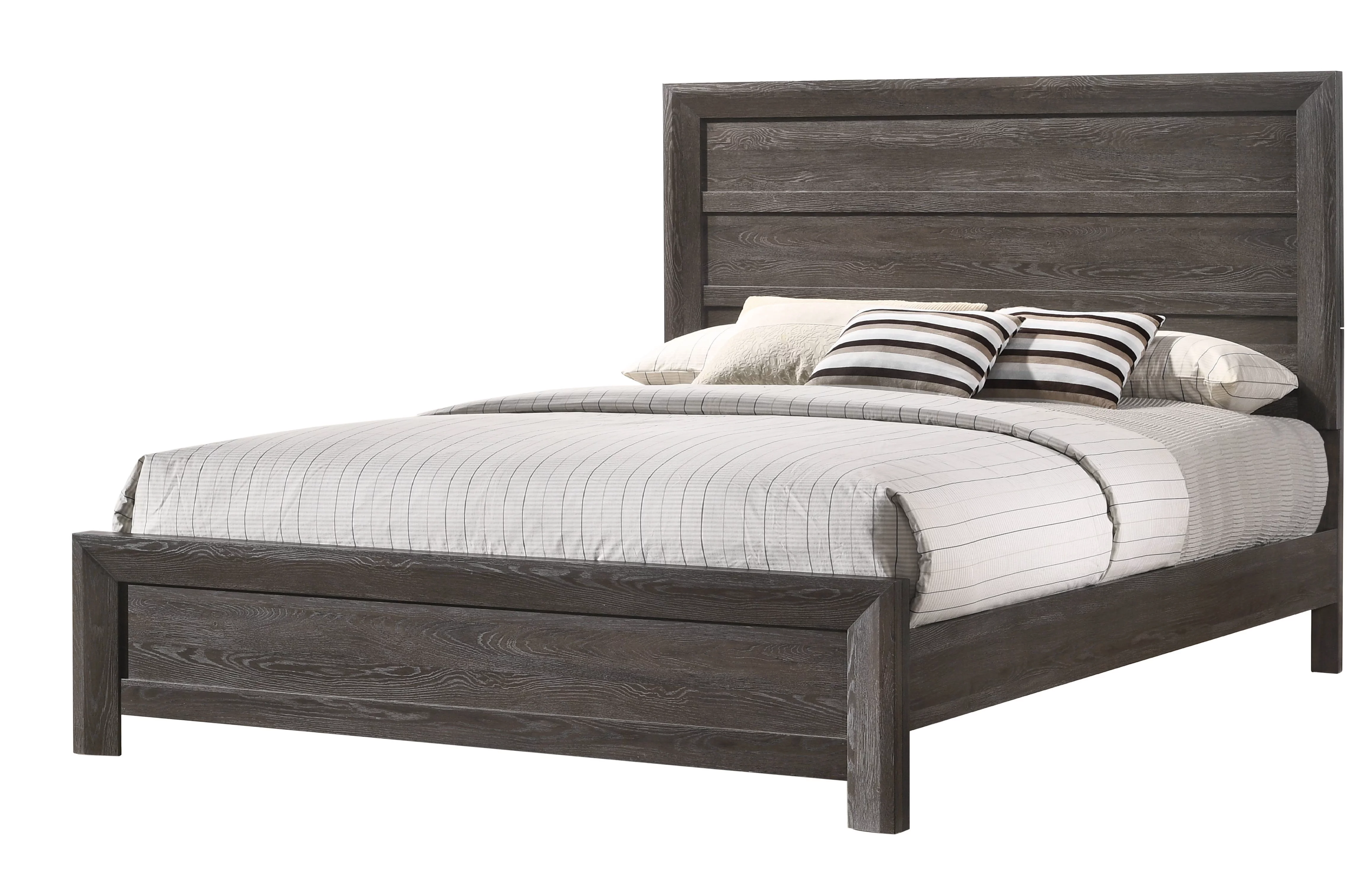 Contemporary Style 1pc Master Bedroom King Size Bed Brown Rustic Finish Wooden Furniture