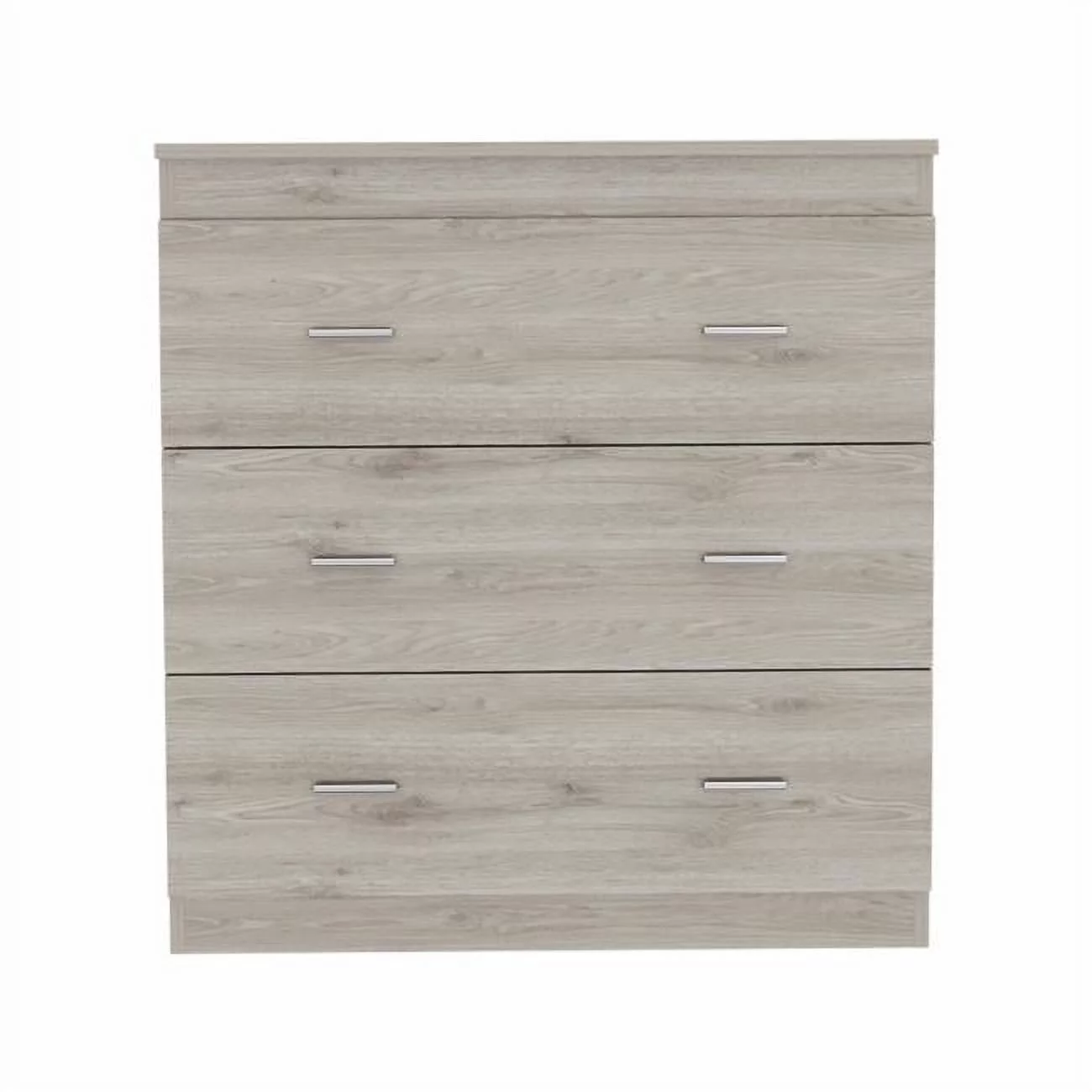 32 in. Manufactured Wood Three Drawer Standard Dresser, Light Grey