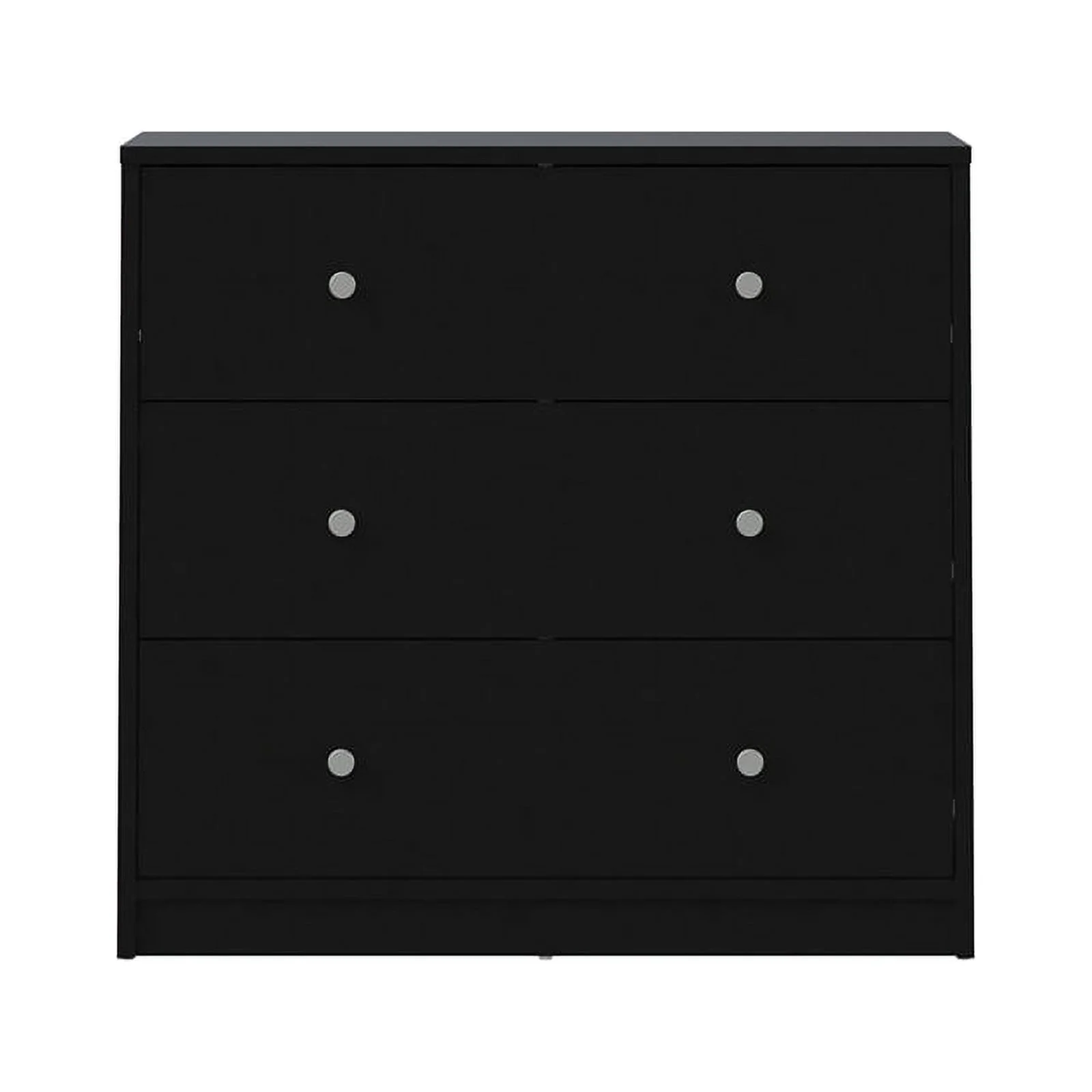 Pemberly Row Contemporary 3 Drawer Chest Dresser in Black