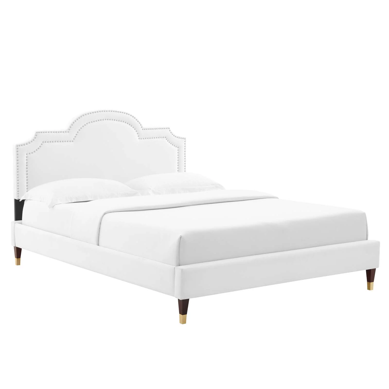 Modway Aviana Performance Velvet King Bed in White