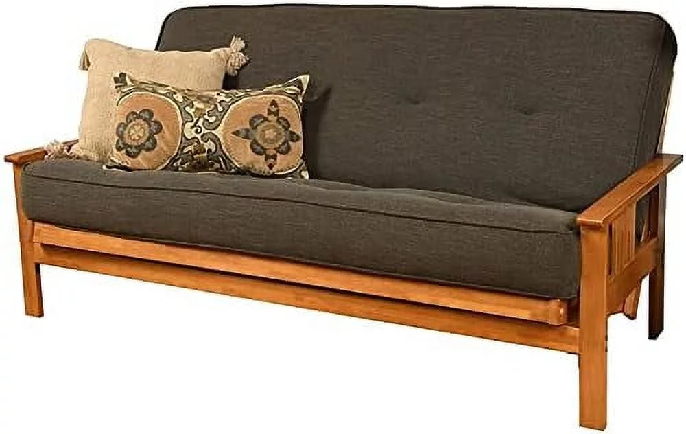 Full Size Spring Futon Mattress Replacement, Linen Sleeper Sofa Bed Mattress, Charcoal Gray