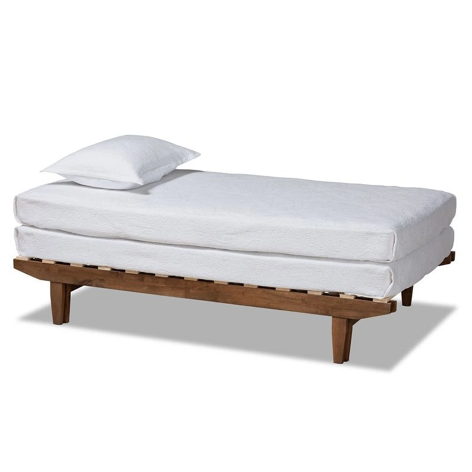 Bowery Hill Walnut Finished Wood Expandable Twin to King Size Bed Frame