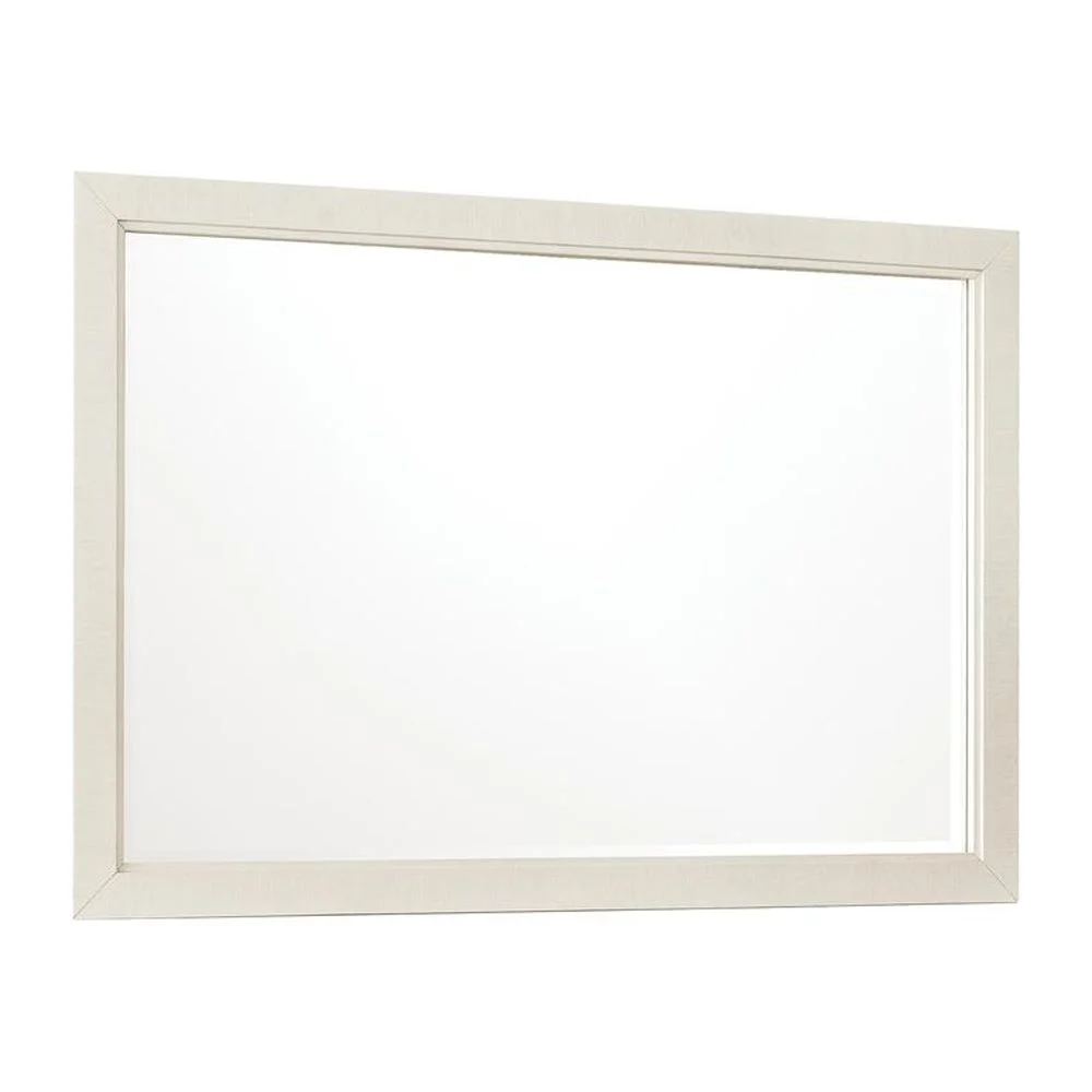 SLF Madison Beveled Dresser Mirror in a Grey-White Wash Finish