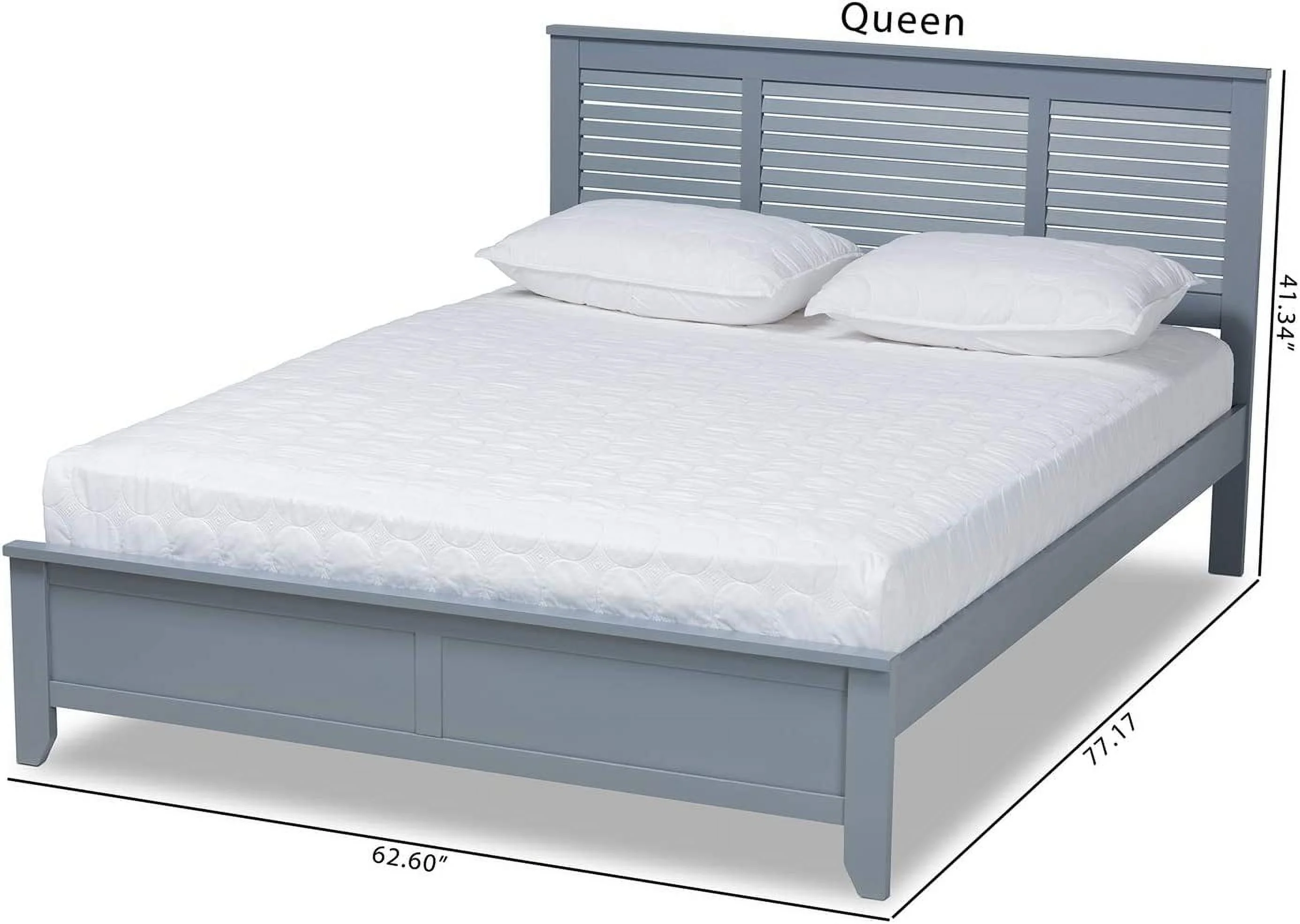 Adela Size Gray Finished Wood Platform Bed