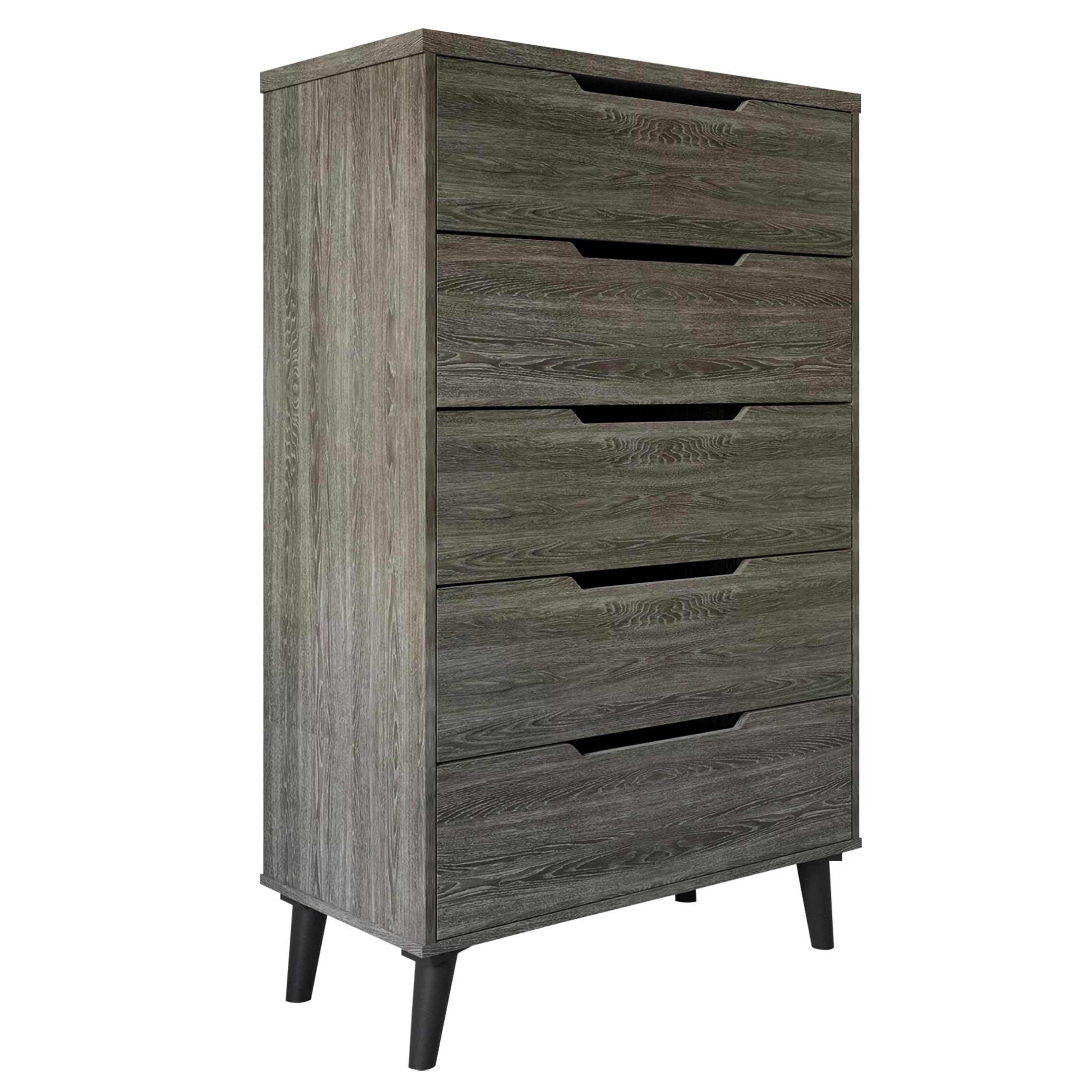Castle Place 5 Drawer Dresser, Dark Grey