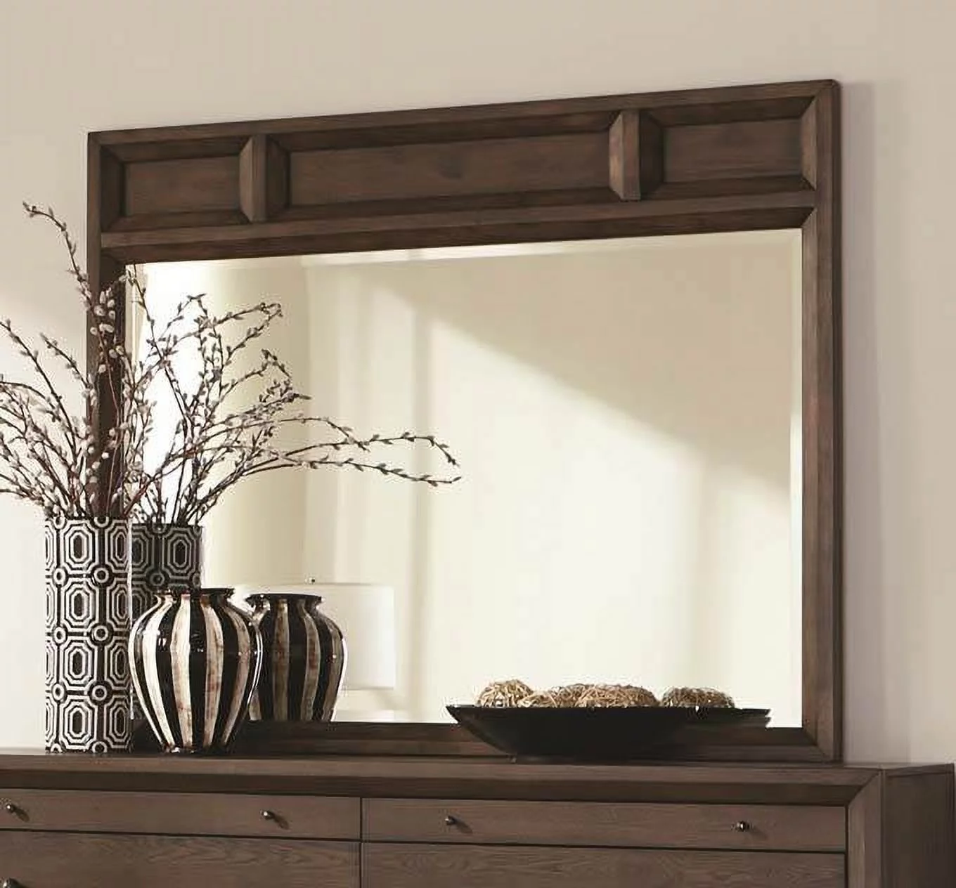 Bingham Rectangular Mirror Brown Oak