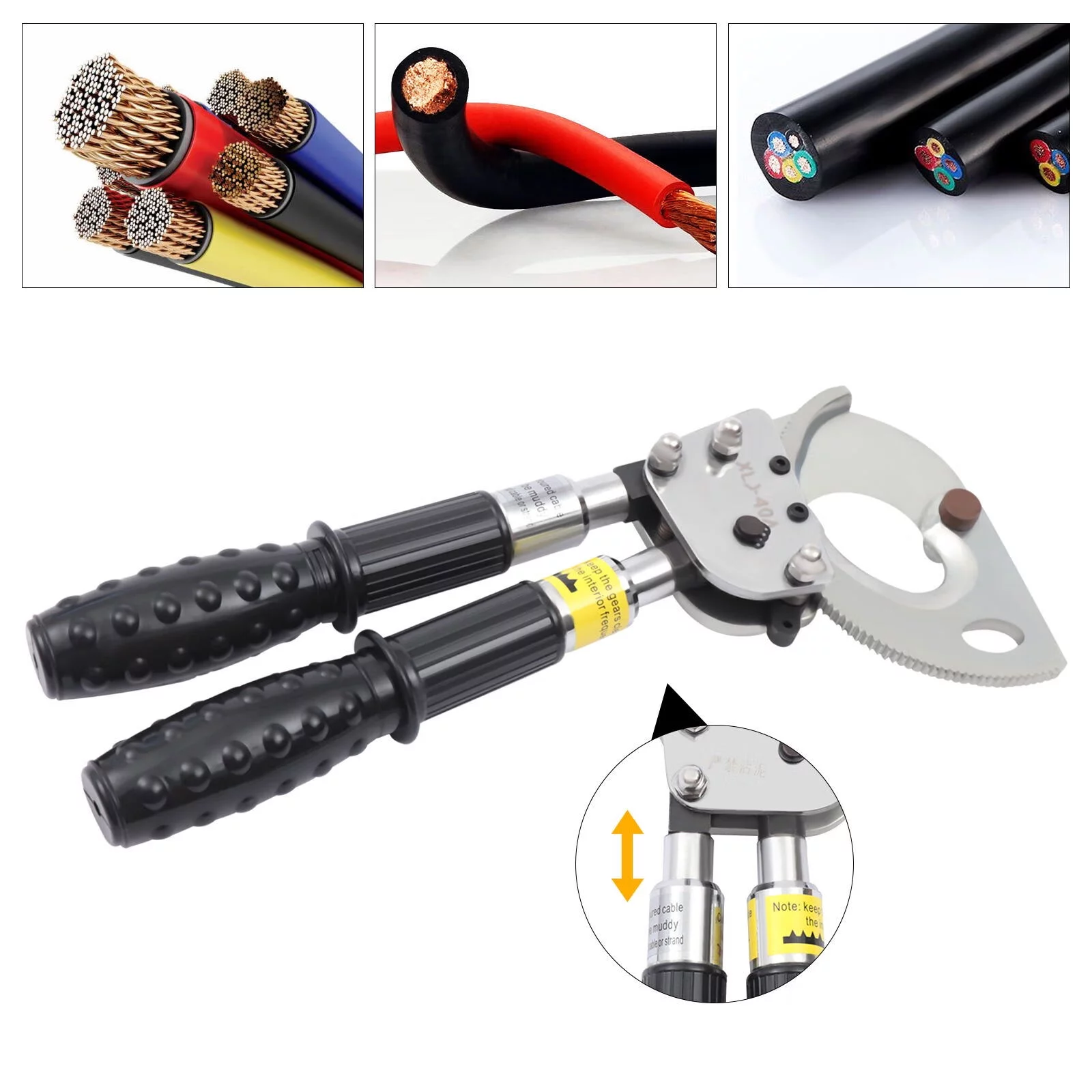 Wuzstar Ratchet Cable Cutter Heavy Duty Wire Cutter Tool for Copper Aluminum Core Armored Cable,Cut up to 300mm²
