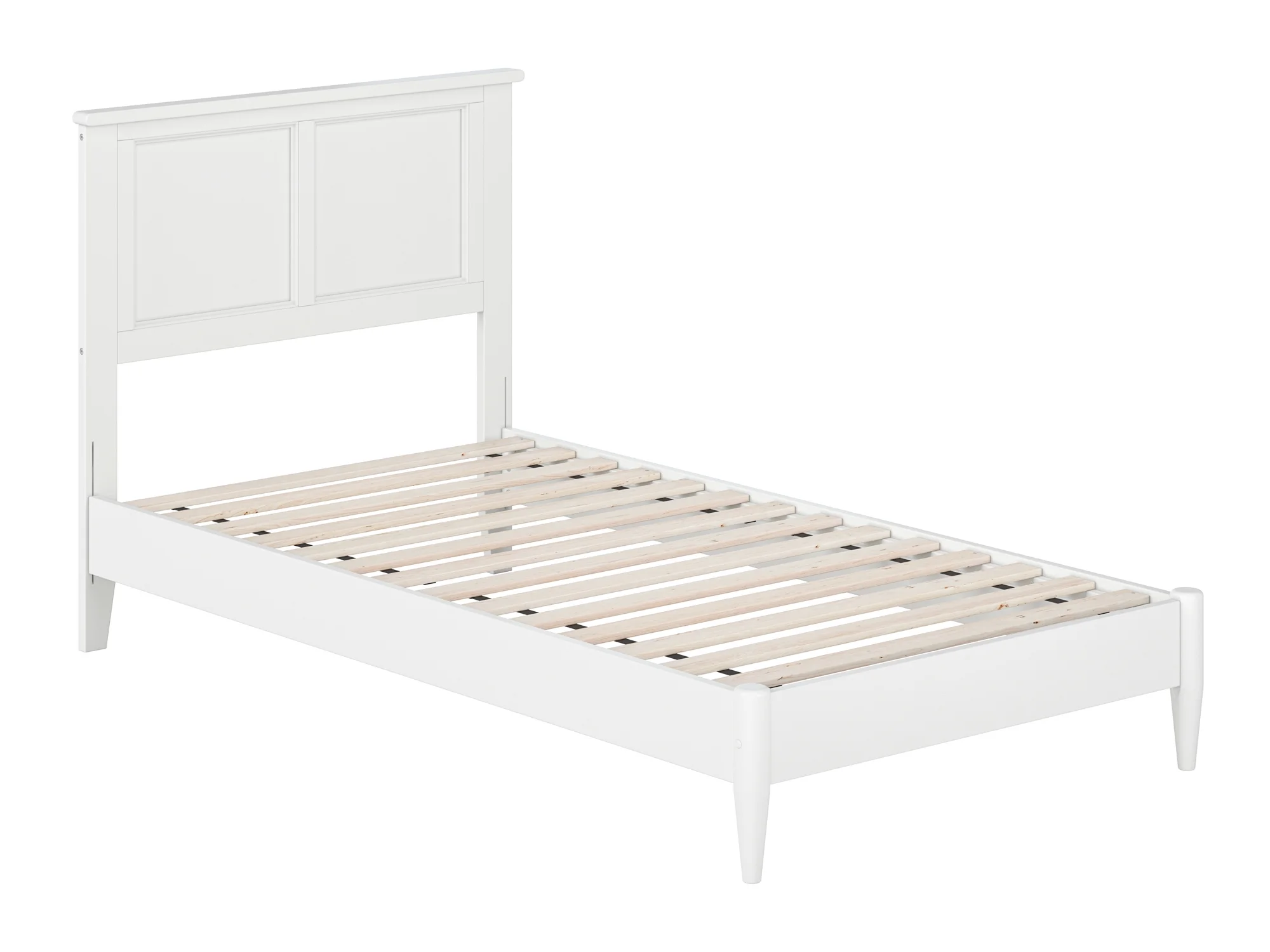 AFI Charlotte Twin Solid Wood Low Profile Platform Bed, White