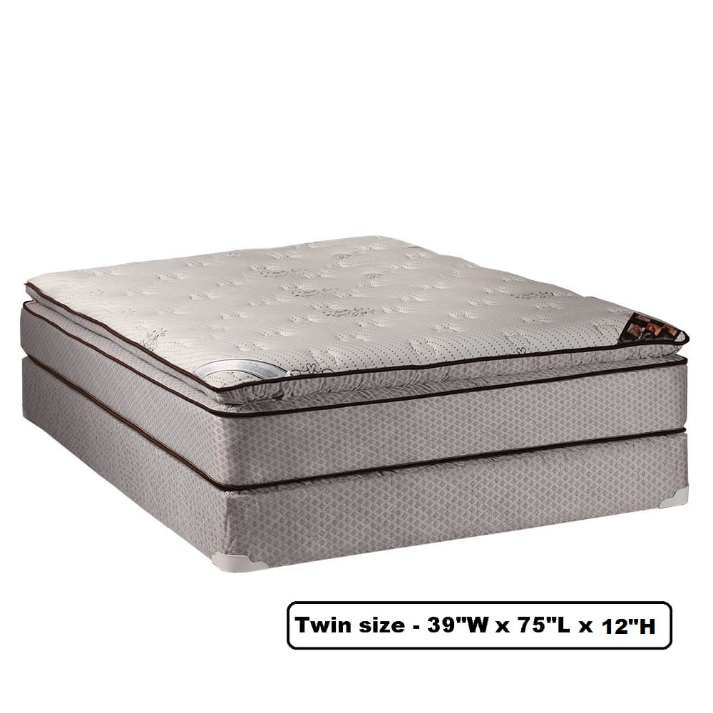 DS USA Spinal Plush PillowTop (Eurotop) Mattress Set - Sleep System with Enhanced Cushion Support, Fully Assembled, Orthopedic, Longlasting By Dream Solutions USA (Twin 39