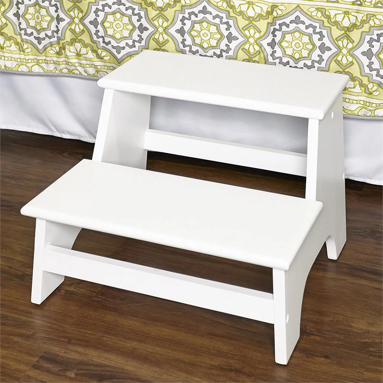 Pemberly Row Transitional Wood Bed Step in White