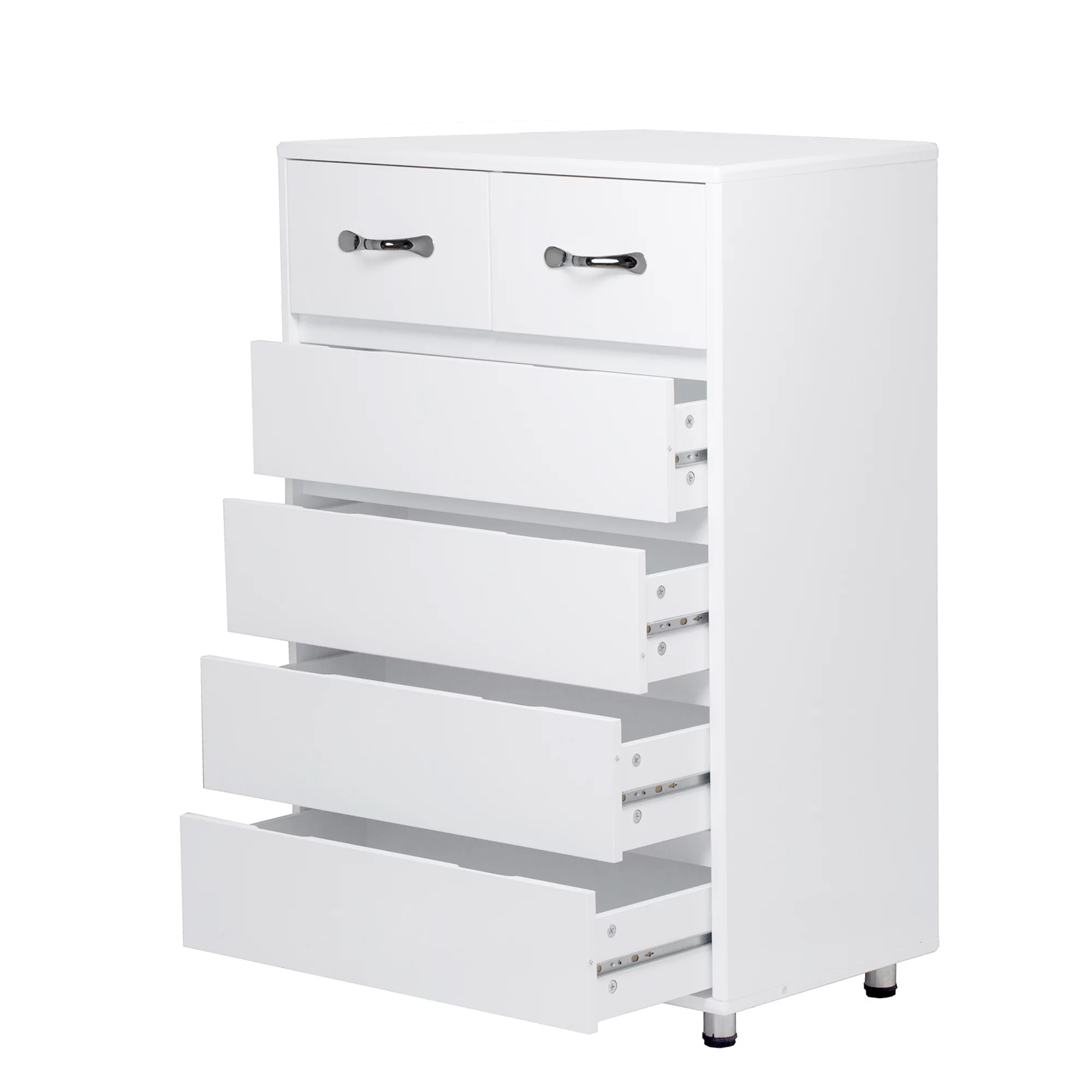 Tenozek Storage Drawer Side Tables, 40 inches Tall File Cabinet Nightstand with 6 Drawers for Office/Living Room/Bedroom (White)