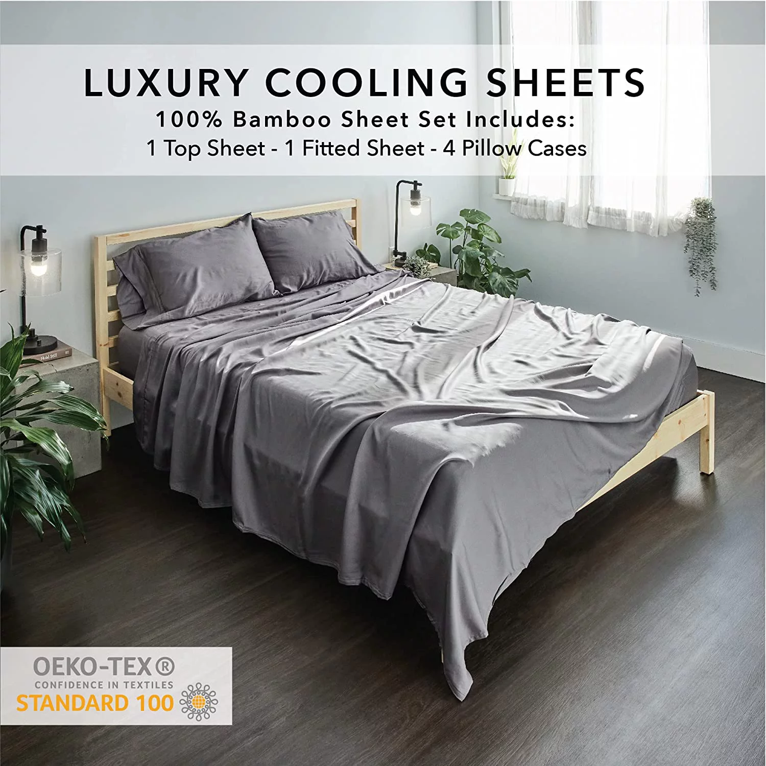 Bamboo Bay 6pc Sheet Set Bamboo Sheets Queen Size, Cooling Sheets, Eco Friendly, Breathable, Deep Pockets 16
