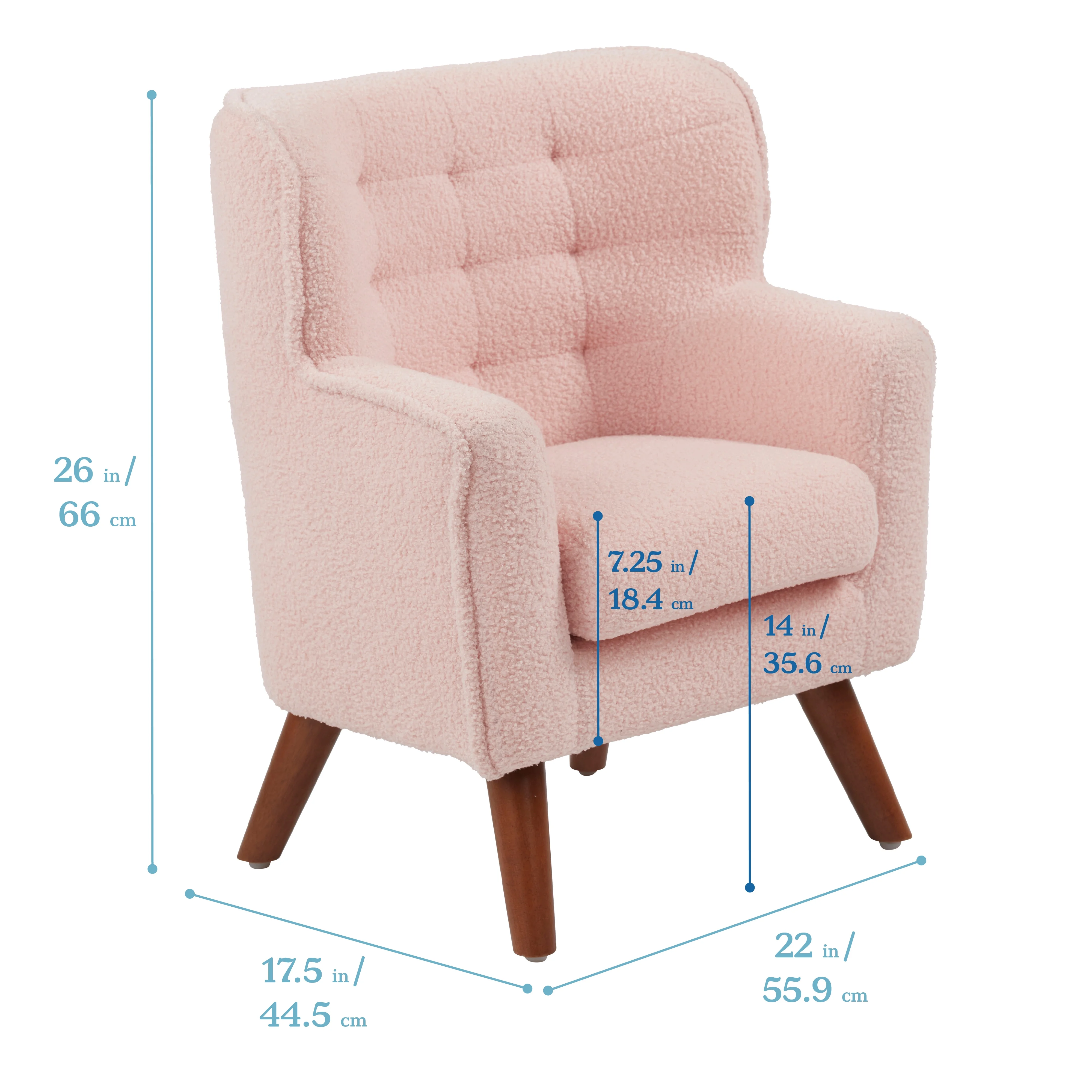ECR4Kids Mila Arm Chair, Kids Furniture, Pink