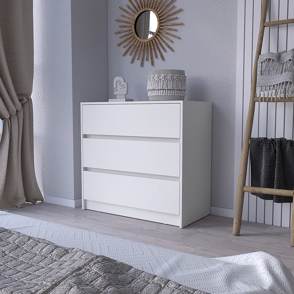 CoSoTower Dresser Maldus, Three Drawers, White Finish