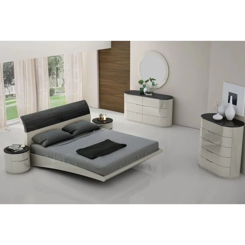 Amsterdam Premium 5-Piece Bedroom Set, Grey & Light Grey, Queen