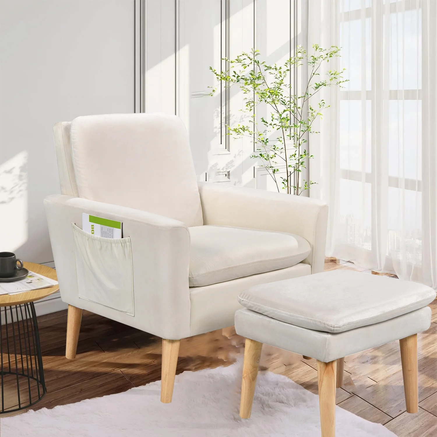 Sofa for Living Room Furniture-Modern Upholstered Linen Sofa with Armrest,3 Seater Sofa Futon Brown
