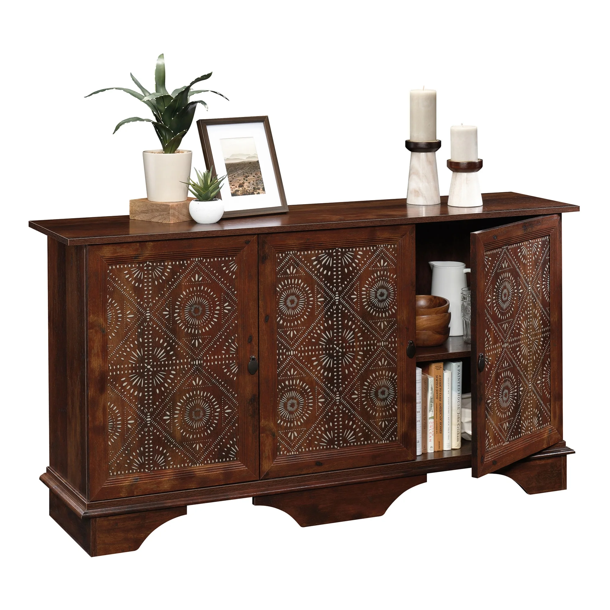 Sauder Viabella Contemporary Wood Buffet/Sideboard Table in Curado Cherry