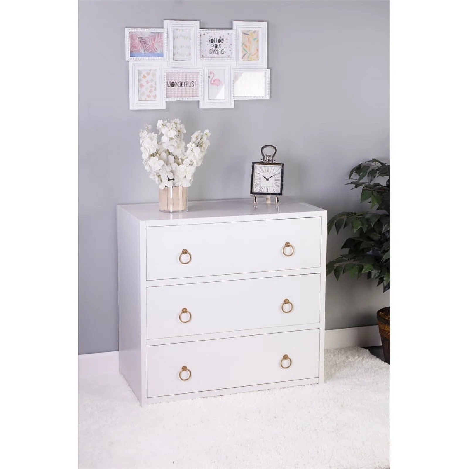 Beaumont Lane Metropolitan Living 3 Drawer Chest in White