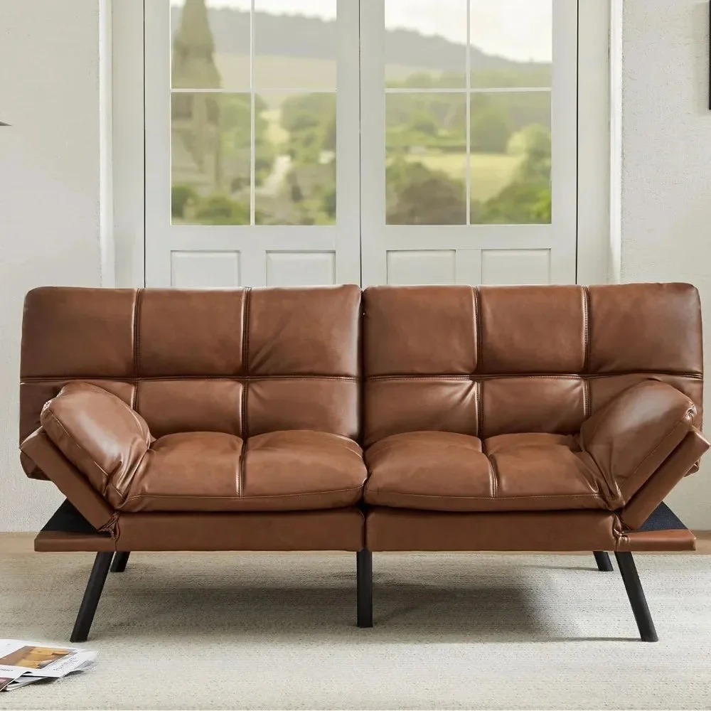 Sofa Bed Couch, Loveseat Sleeper Futon for Living Room, Foldable Memory Foam Furniture, Convertible Full Size Sofa