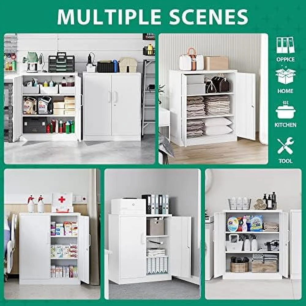 HOOMHIBIU Metal Cabinets 72'' Employee Lockers Steel Wardrobe with Lock Door for Office Home School Gym Fire Department Hotel(Wood Grain Color)