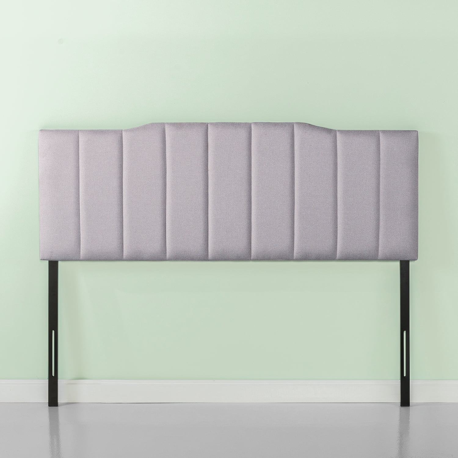 Zinus Satish Upholstered Metal Headboard, Light Grey, Full