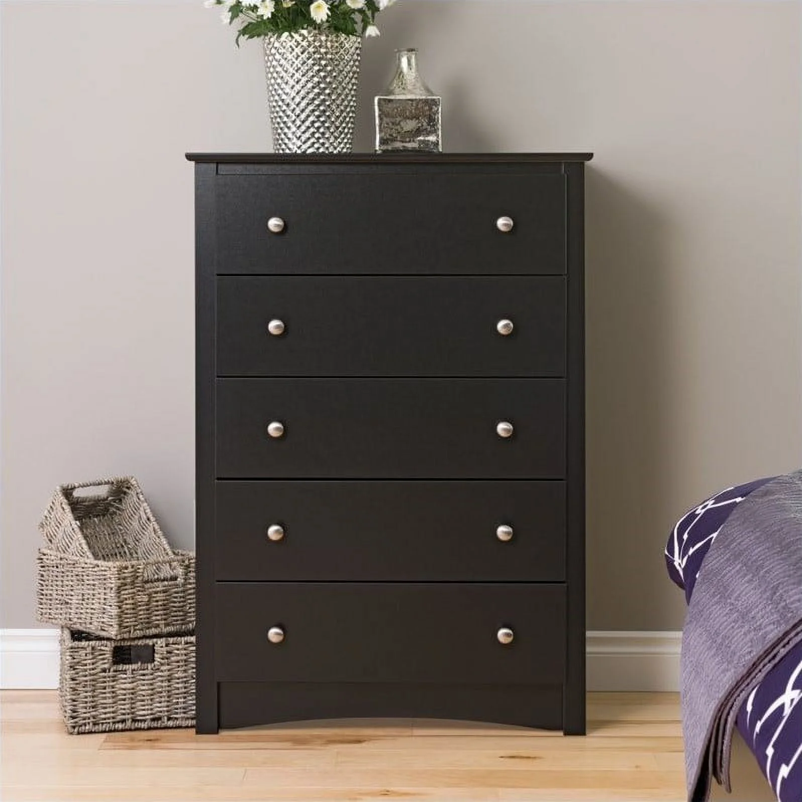 Home Square 3-Piece Set with Twin Storage Bed Chest & Tall 2 Drawer Night Stand