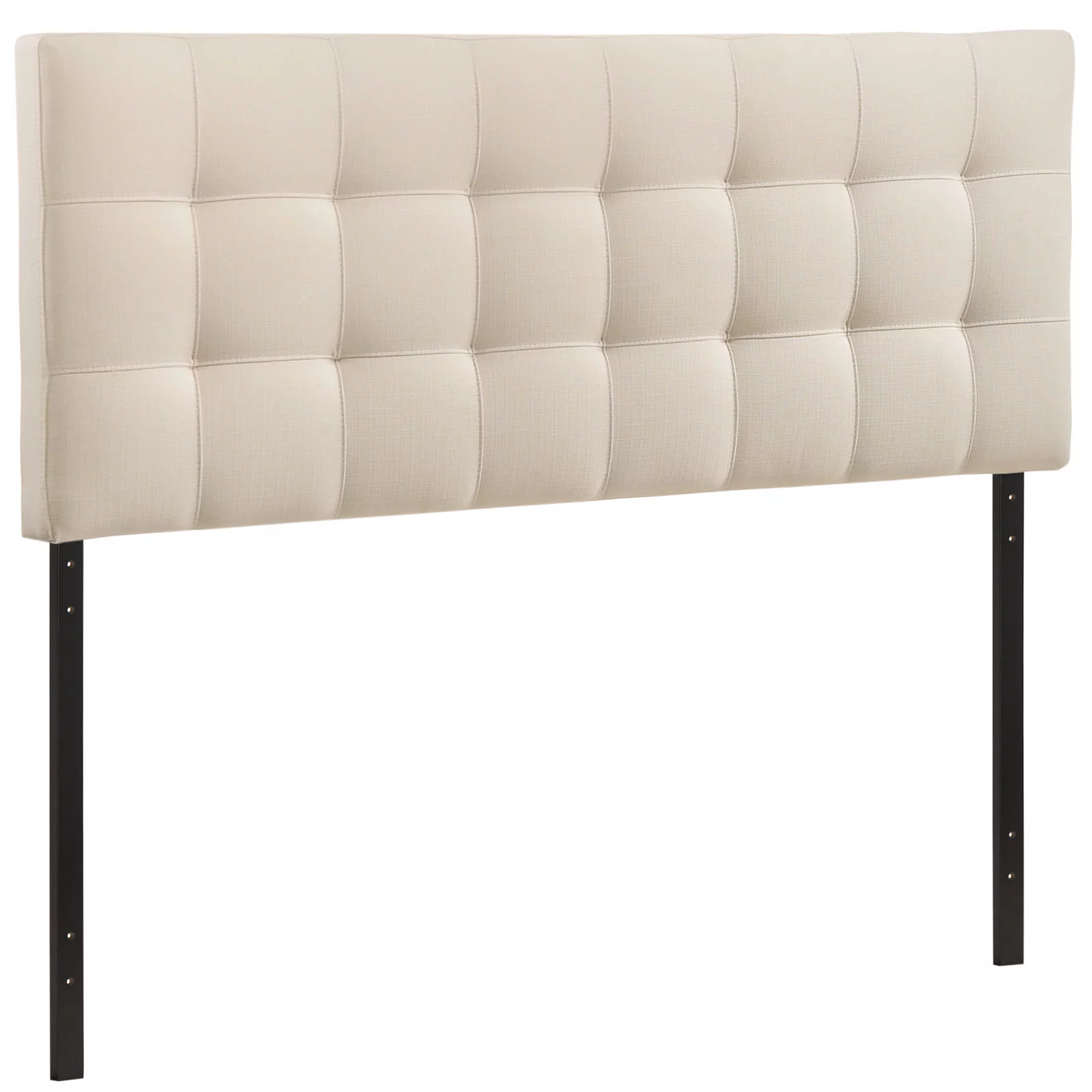 Modern Contemporary Full Size Fabric Headboard, Ivory Fabric