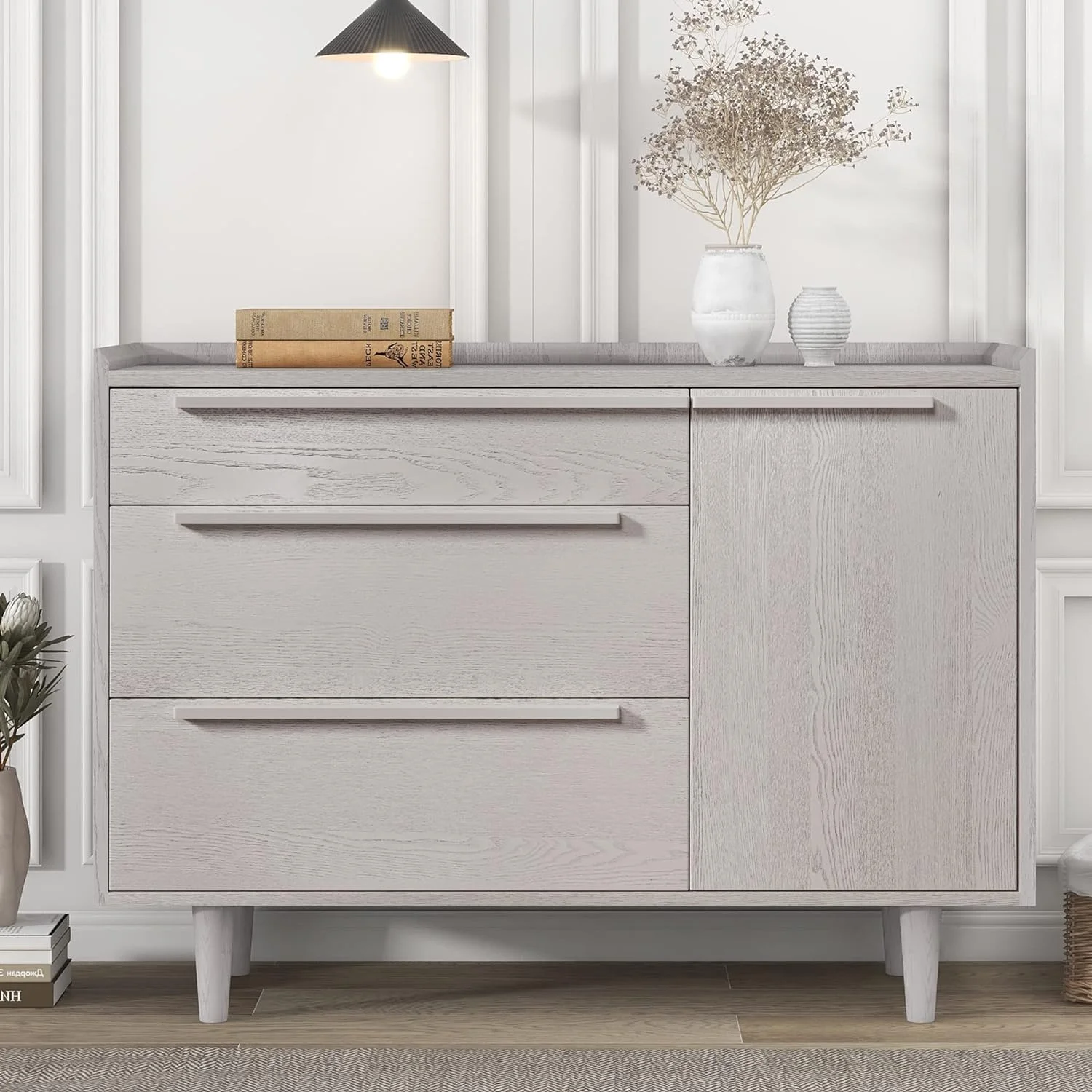 3 Drawer Dresser,Woode Ches Of Drawers,Moder sadig Sorage Cabie Wih Woodelegs,ursery Baby Dresser Orgaizer For Bedroom,Livig Room,Cloakroom(Soe Gray)
