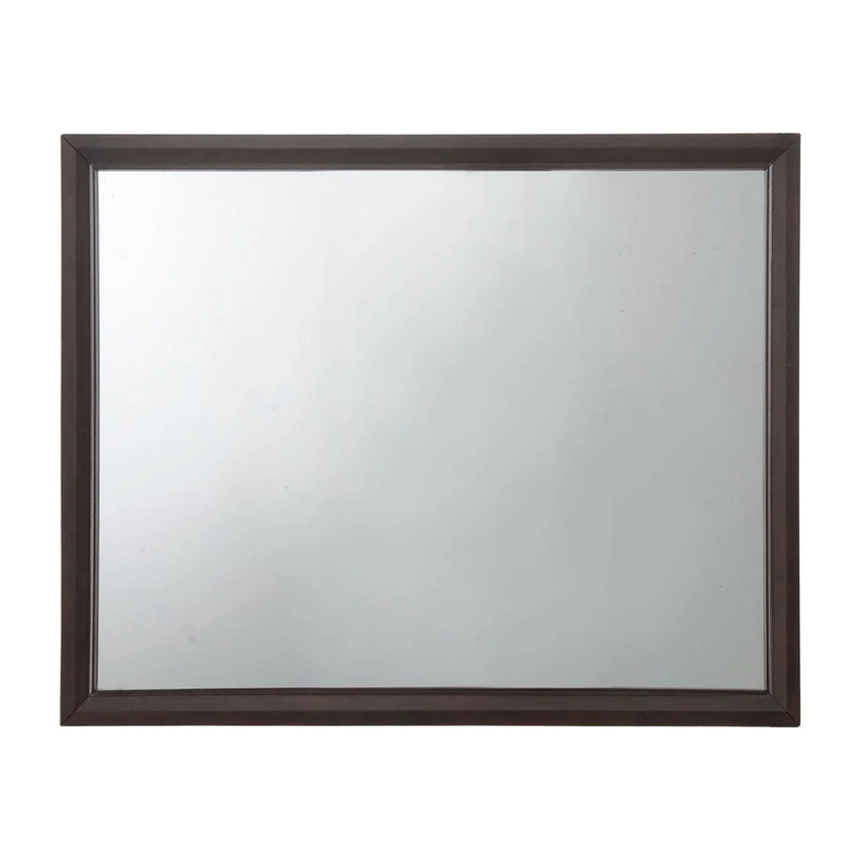 Wooden Frame Mirror Espresso Brown- Saltoro Sherpi