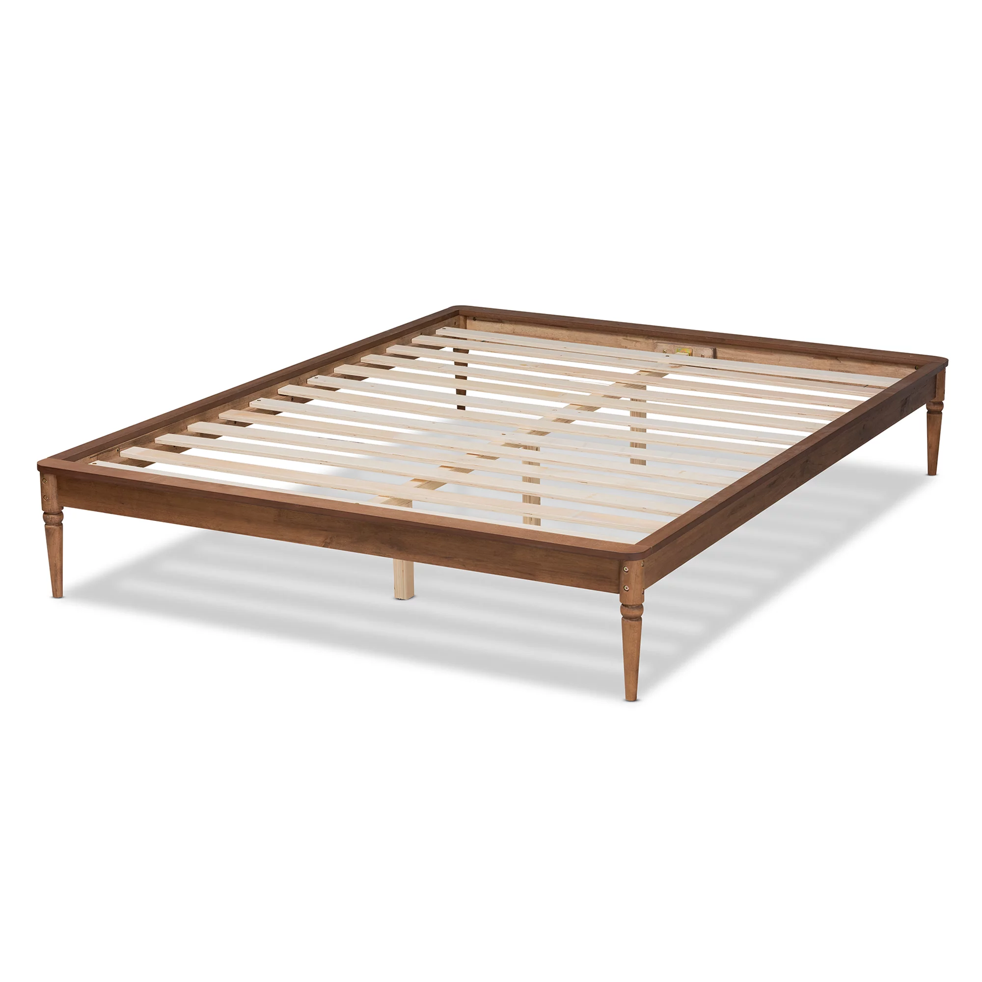 Baxton Studio Tallis Classic and Traditional Walnut Brown Finished Wood Full Size Bed Frame