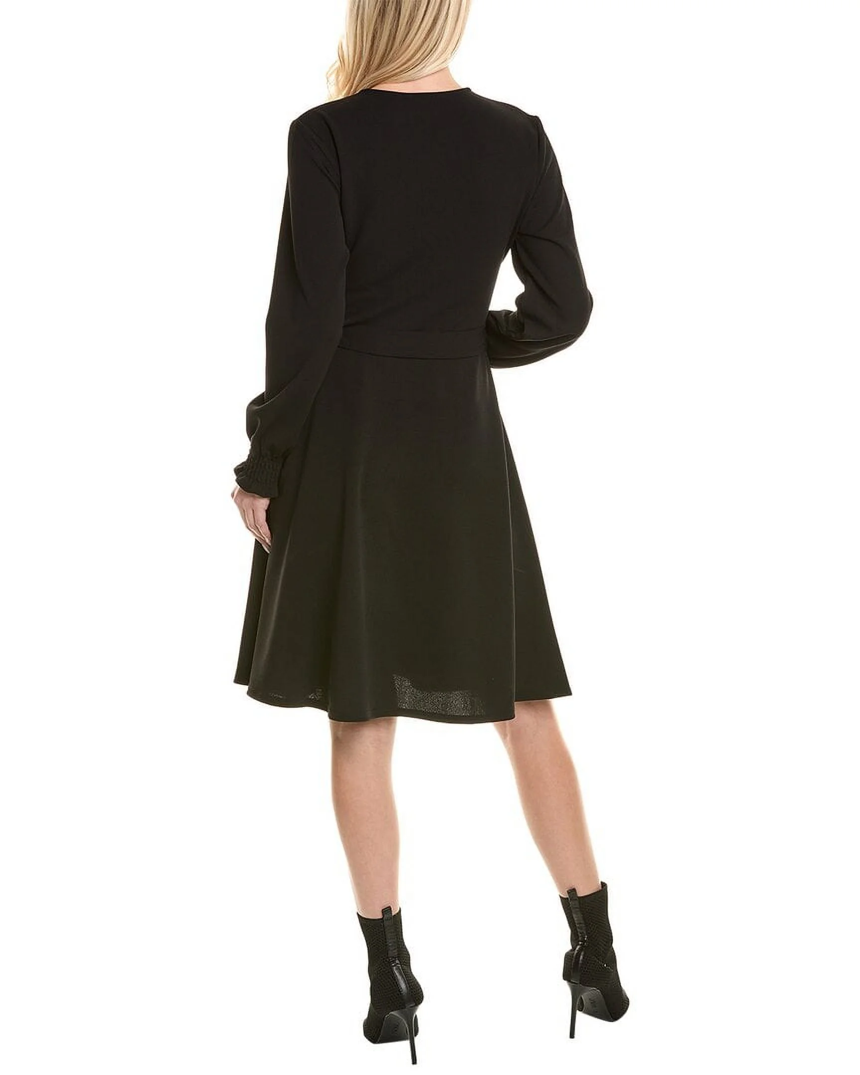 Leota womens  Perfect Wrap Midi Dress, S, Black