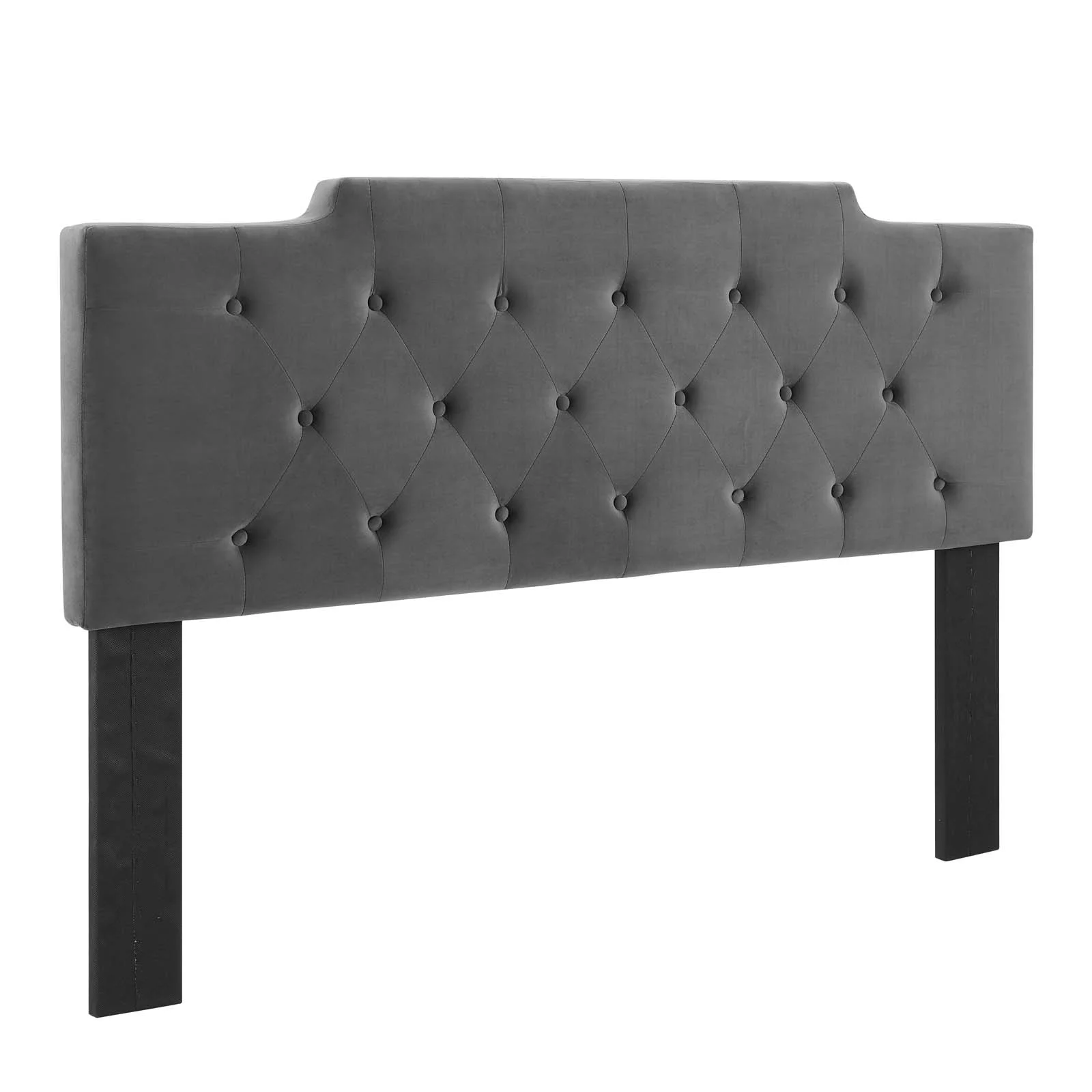 Modway Juliet Tufted Twin Performance Velvet Headboard in Charcoal