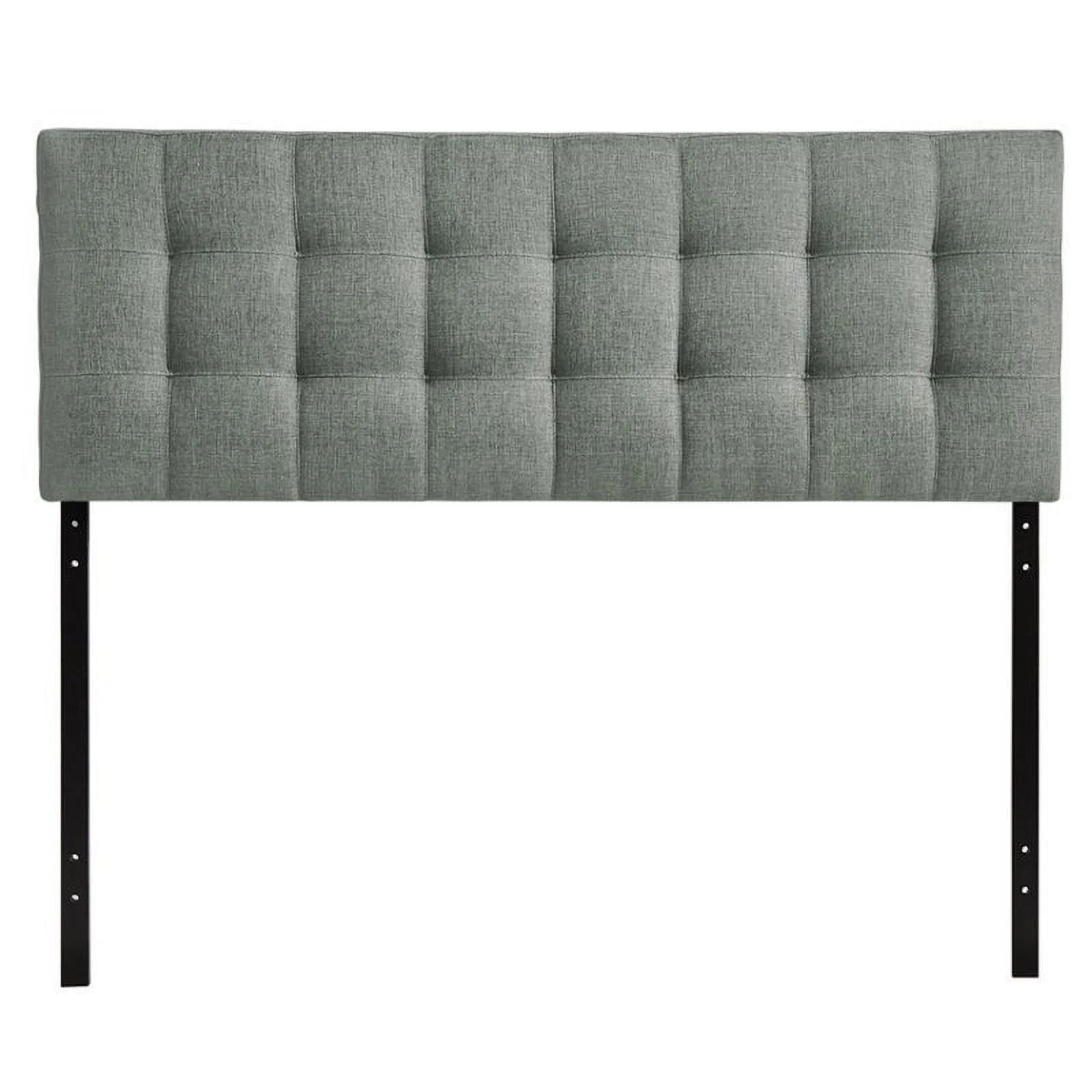 Roseberry Kids Modern Fabric Queen Tufted Panel Headboard in Gray