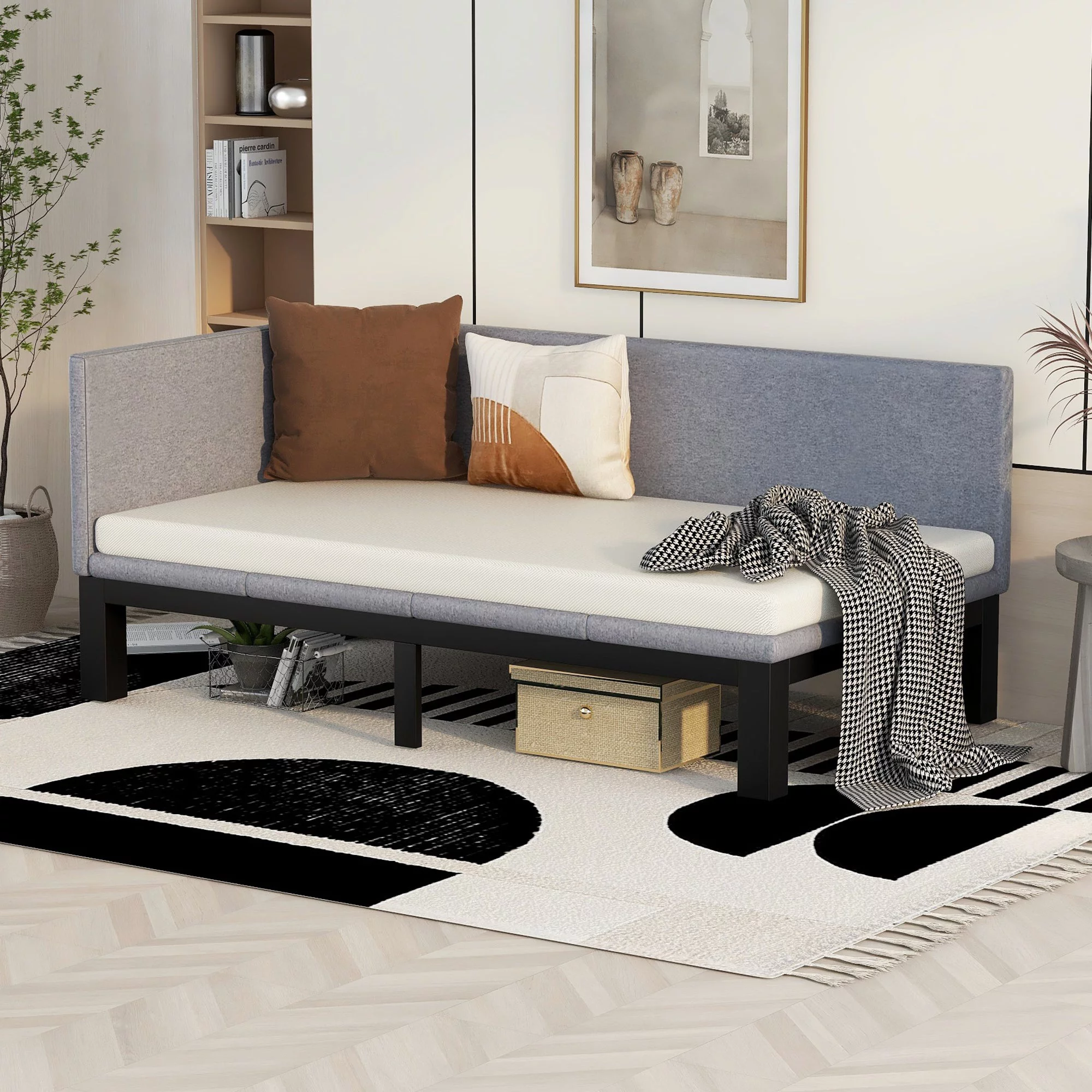 Fumo Twin Size Upholstered Daybed - Gray