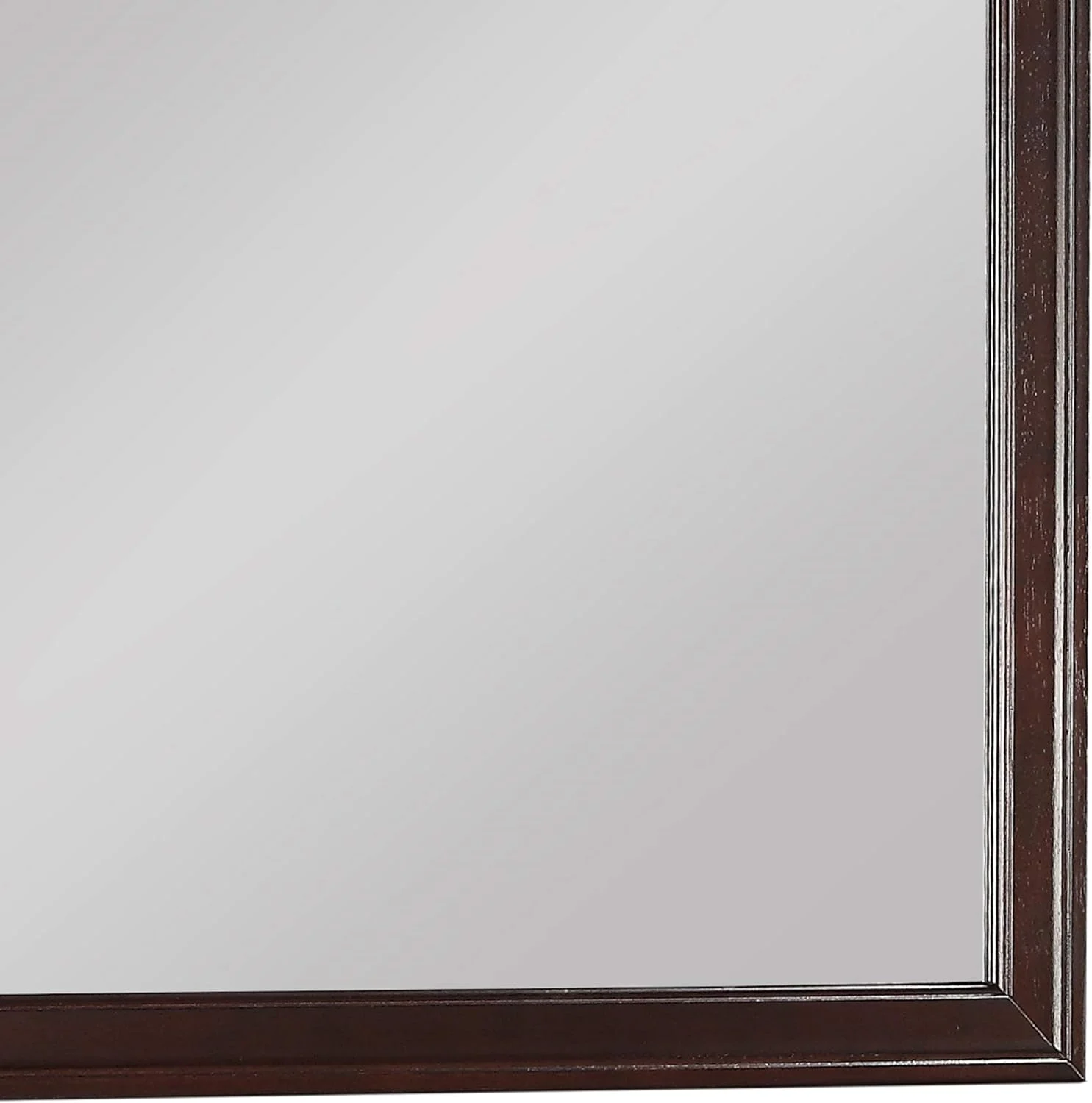 Rectangular Molded Wooden Frame Dresser Top Mirror, Brown