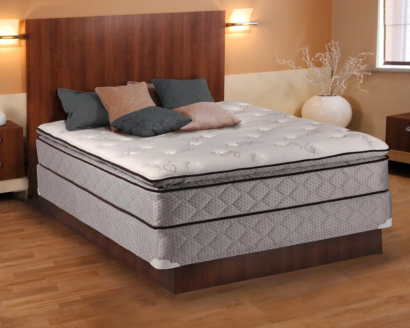 Dream Solutions Madison Gentle Plush Pillowtop King Size Mattress set with Mattress Protector Included - Fully Assembled, Sleep System with Enhance Cushion Support, Orthopedic Type and Longlasting