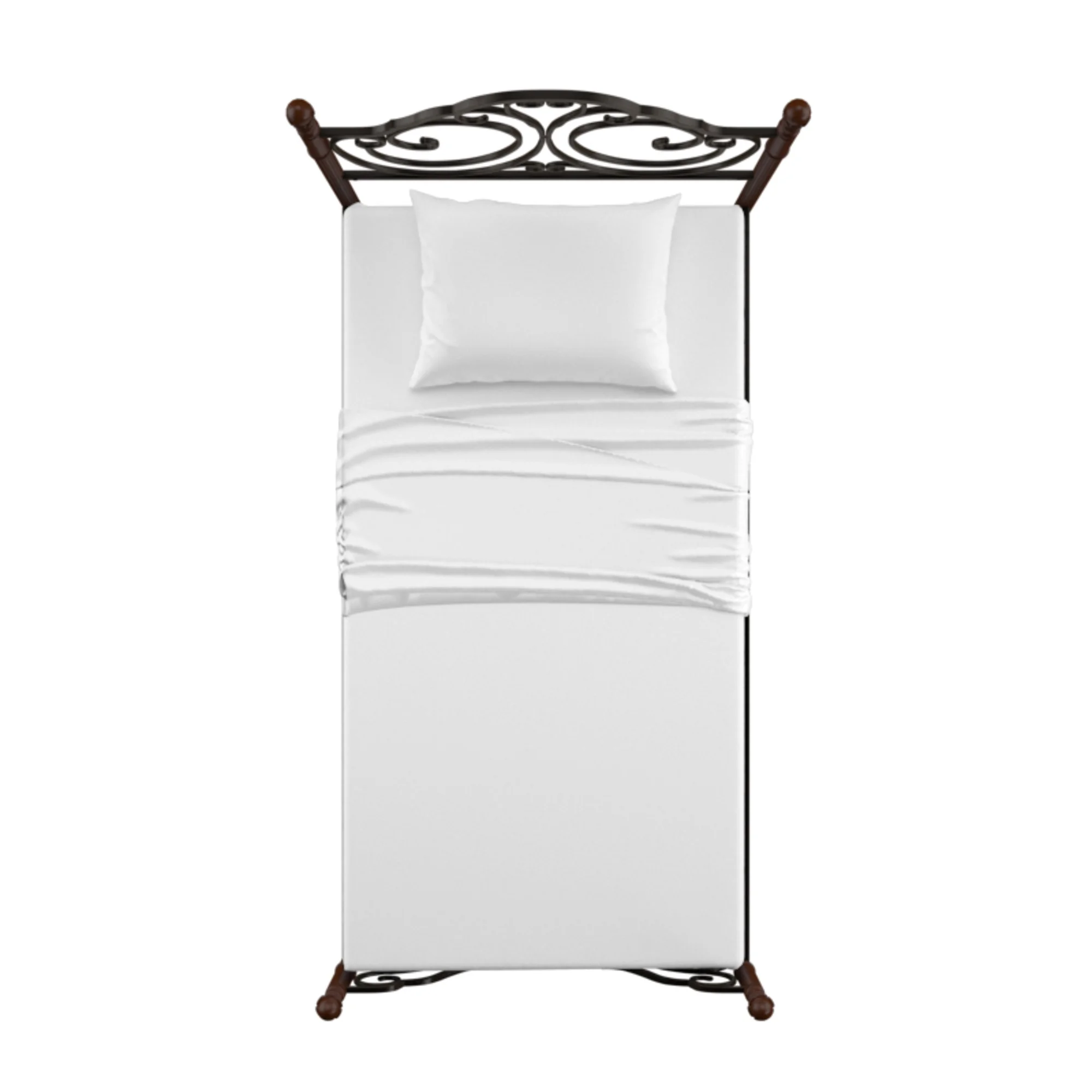 Weston Home Adison Graceful Scroll Bronze Iron Bed, Twin