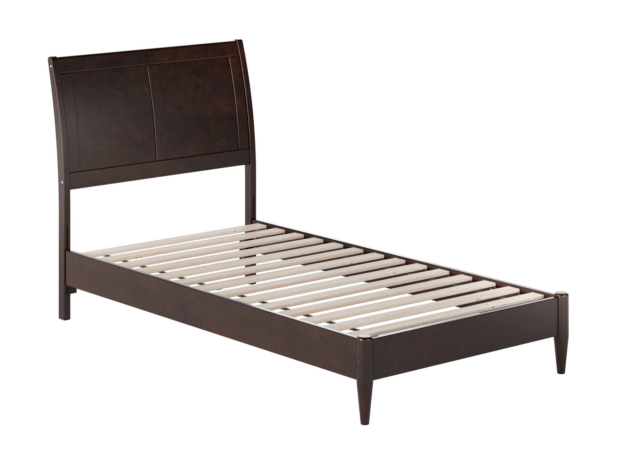 AFI Valencia Twin Solid Wood Low Profile Sleigh Platform Bed, Espresso