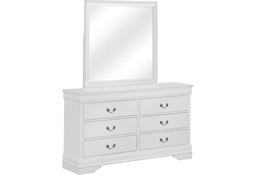 Traditional Classic 5pc Full Panel Bed Dresser Mirror Nightstand Set White Finish Wooden Bedroom Furniture